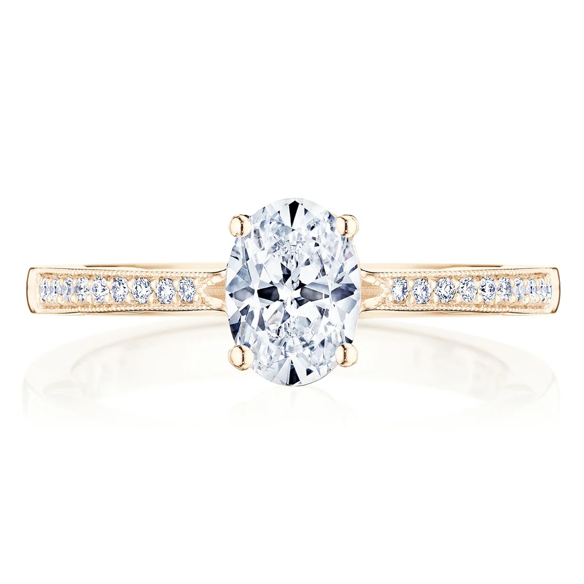 Tacori 14k Rose Gold Coastal Crescent Collection Classic Engagement Ring Setting 0.14CTW - Image 8