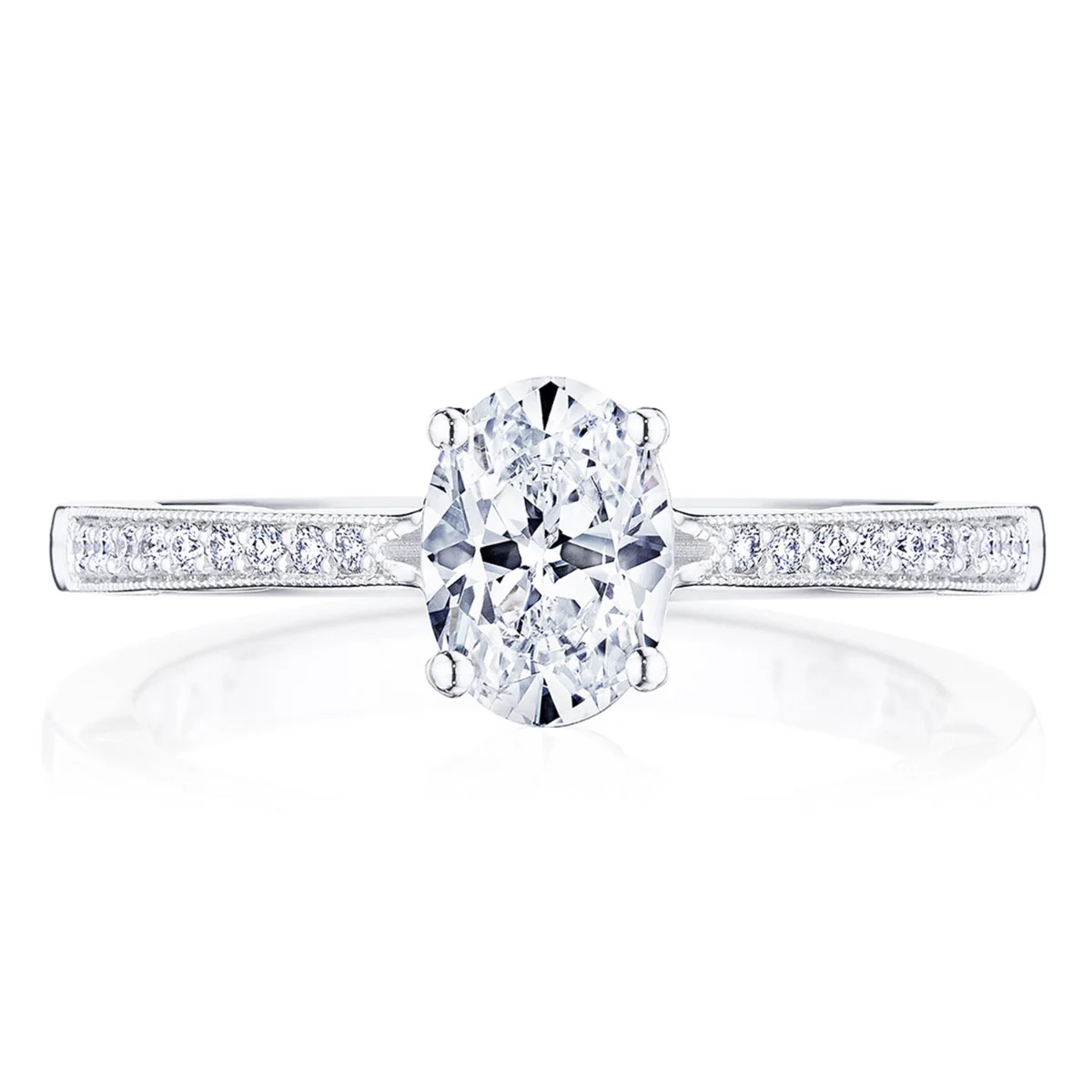 Tacori 14k White Gold Coastal Crescent Collection Classic Engagement Ring Setting 0.14CTW - Image 6