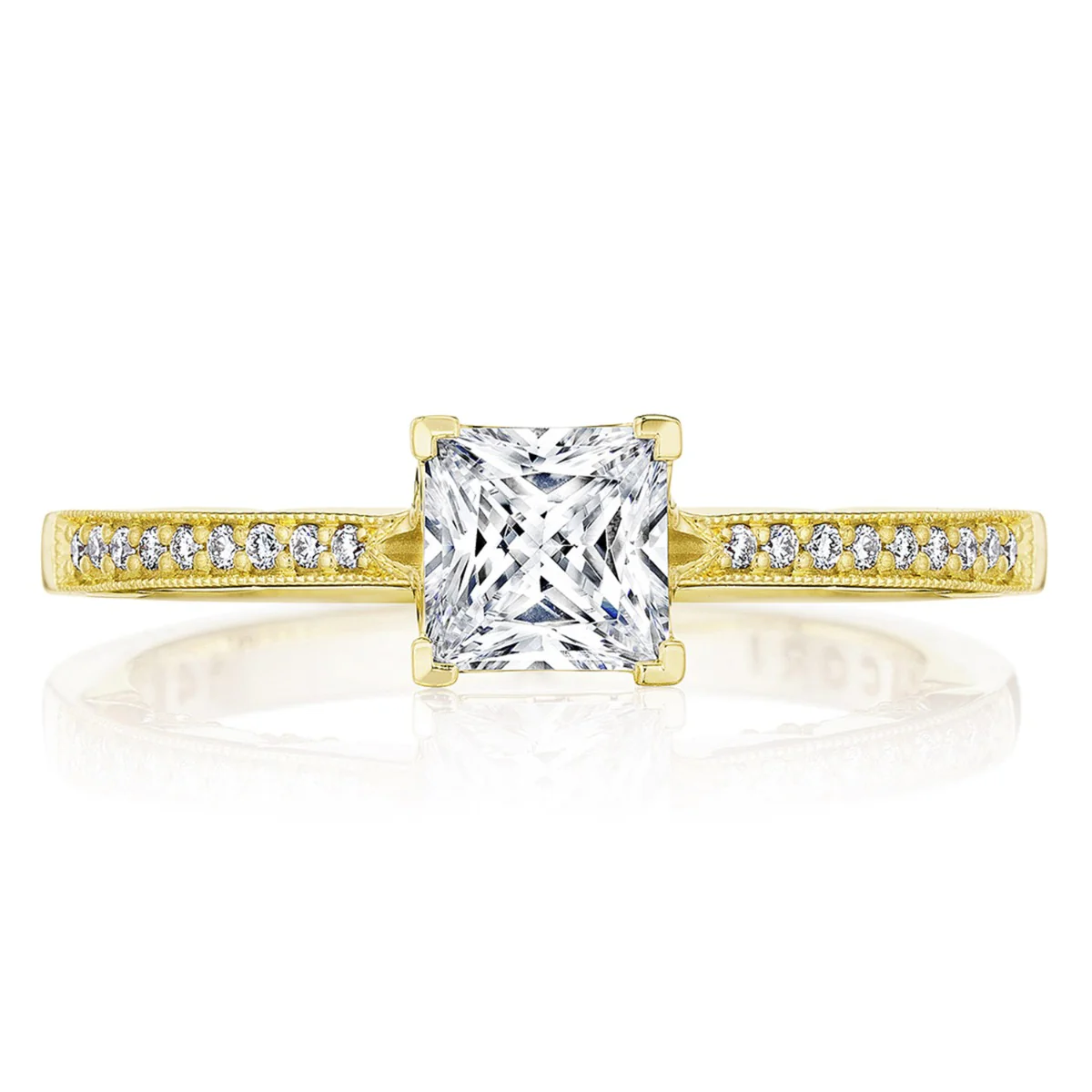 Tacori 14k Yellow Gold Coastal Crescent Collection Classic Engagement Ring Setting 0.14CTW - Image 5
