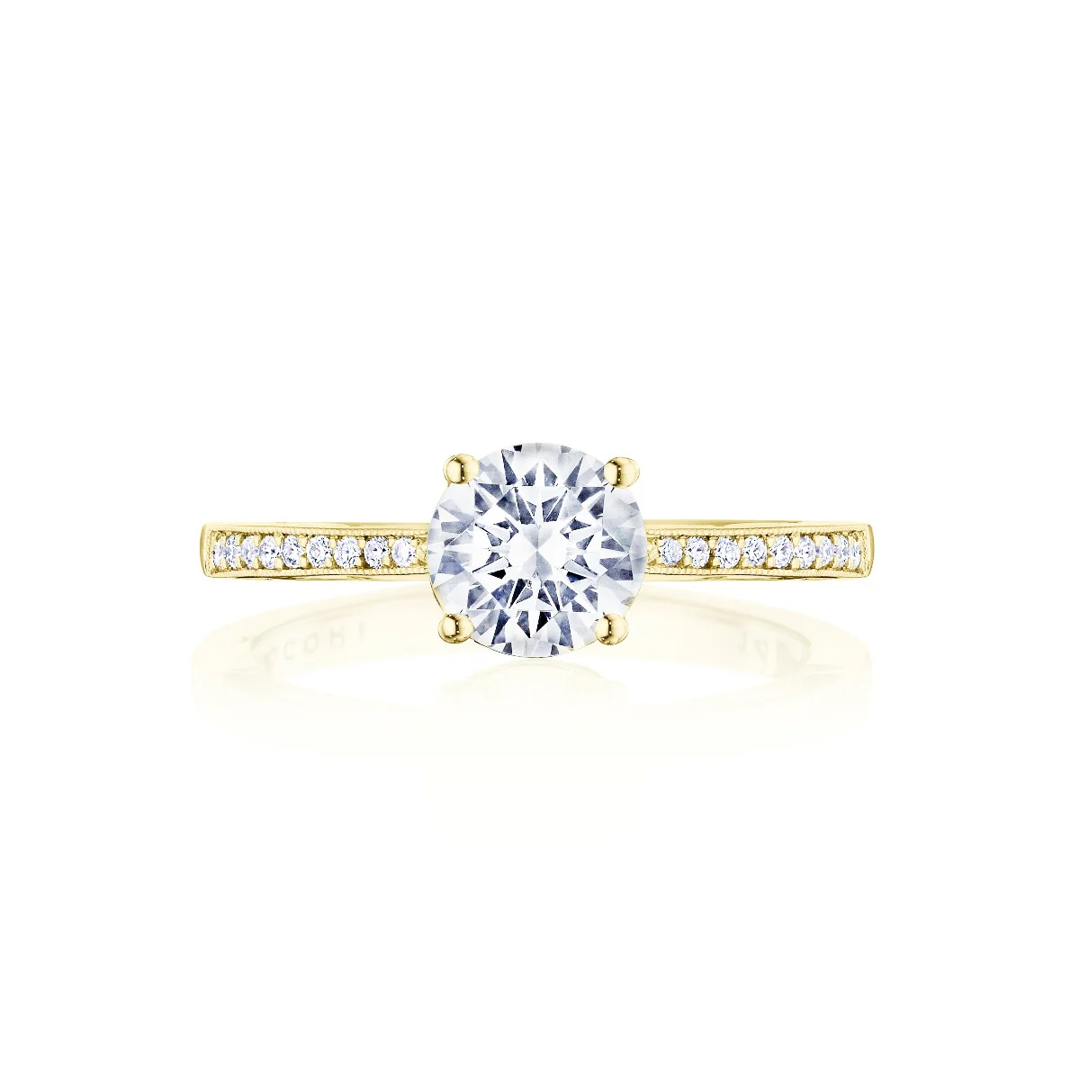 Tacori 14k Yellow Gold Coastal Crescent Collection Classic Engagement Ring Setting 0.14CTW - Image 10