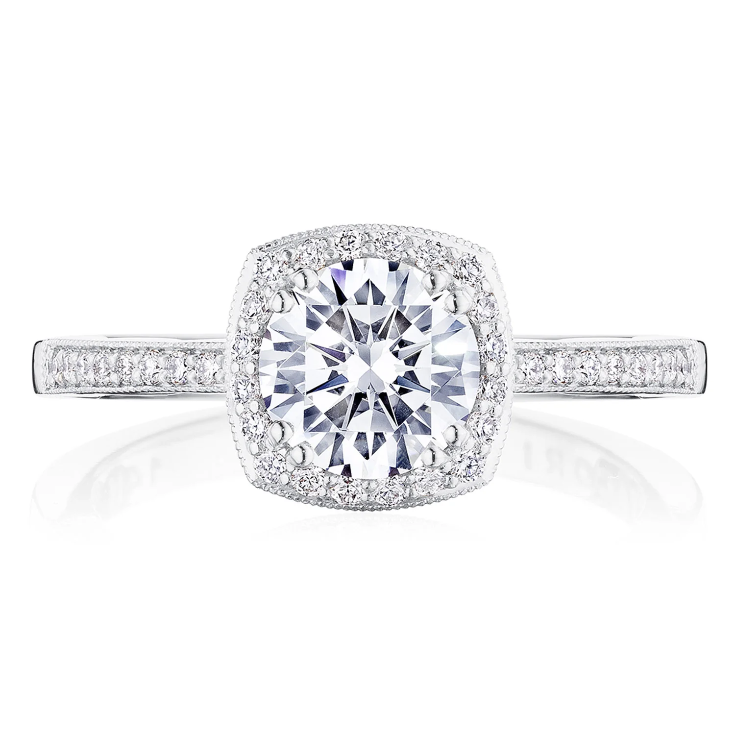 Tacori 14k White Gold Coastal Crescent Collection Classic Engagement Ring Setting 0.25CTW