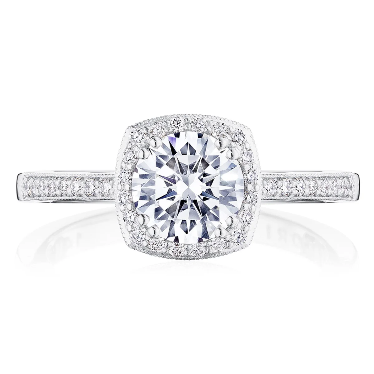 Tacori 14k White Gold Coastal Crescent Collection Classic Engagement Ring Setting 0.25CTW - Image 6