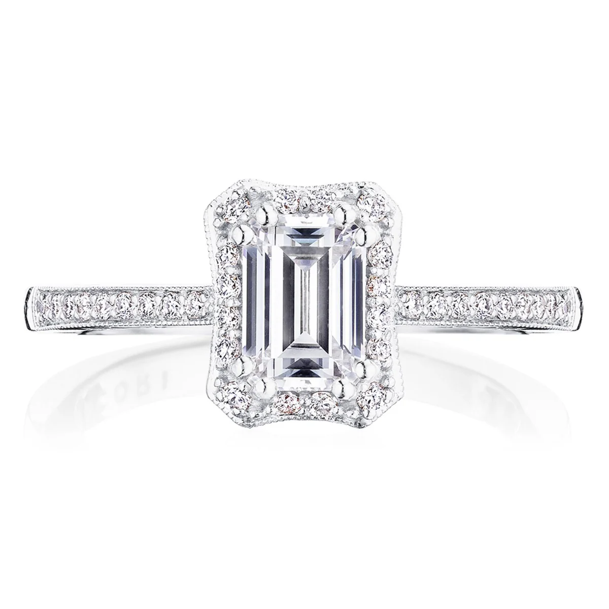 Tacori 14k White Gold Coastal Crescent Collection Classic Engagement Ring Setting 0.24CTW - Image 2
