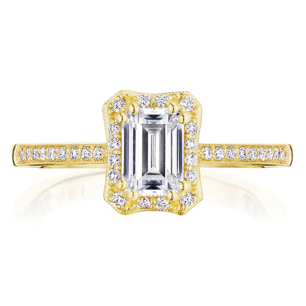 Tacori 14k Yellow Gold Coastal Crescent Collection Classic Engagement Ring Setting 0.24CTW - Image 6