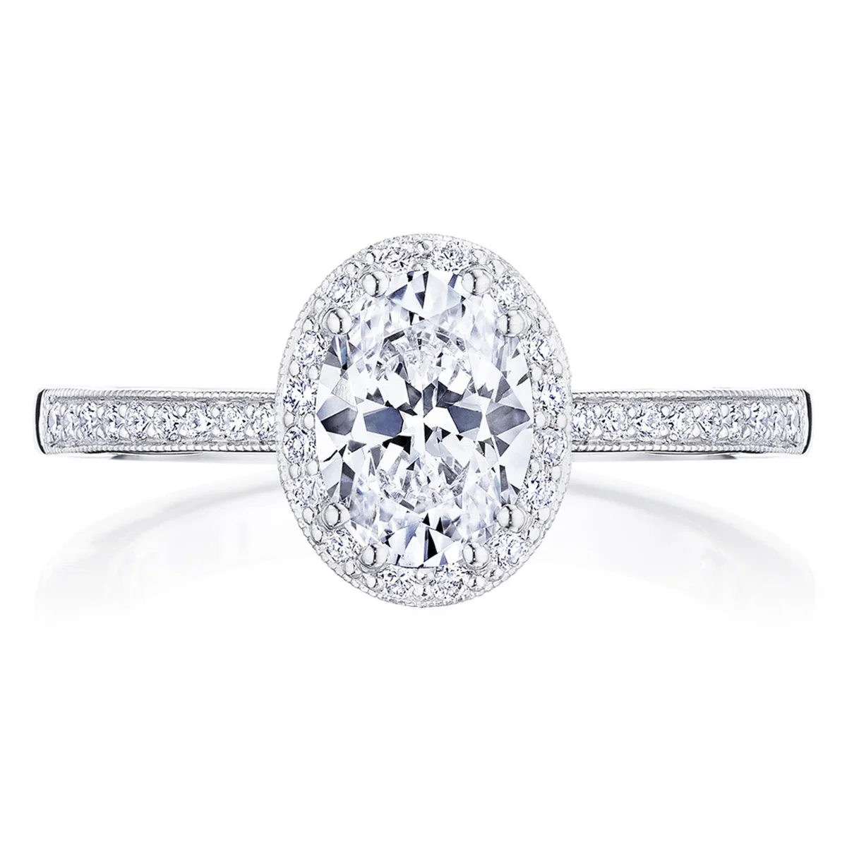 Tacori 14k White Gold Coastal Crescent Collection Classic Engagement Ring Setting 0.23CTW - Image 9
