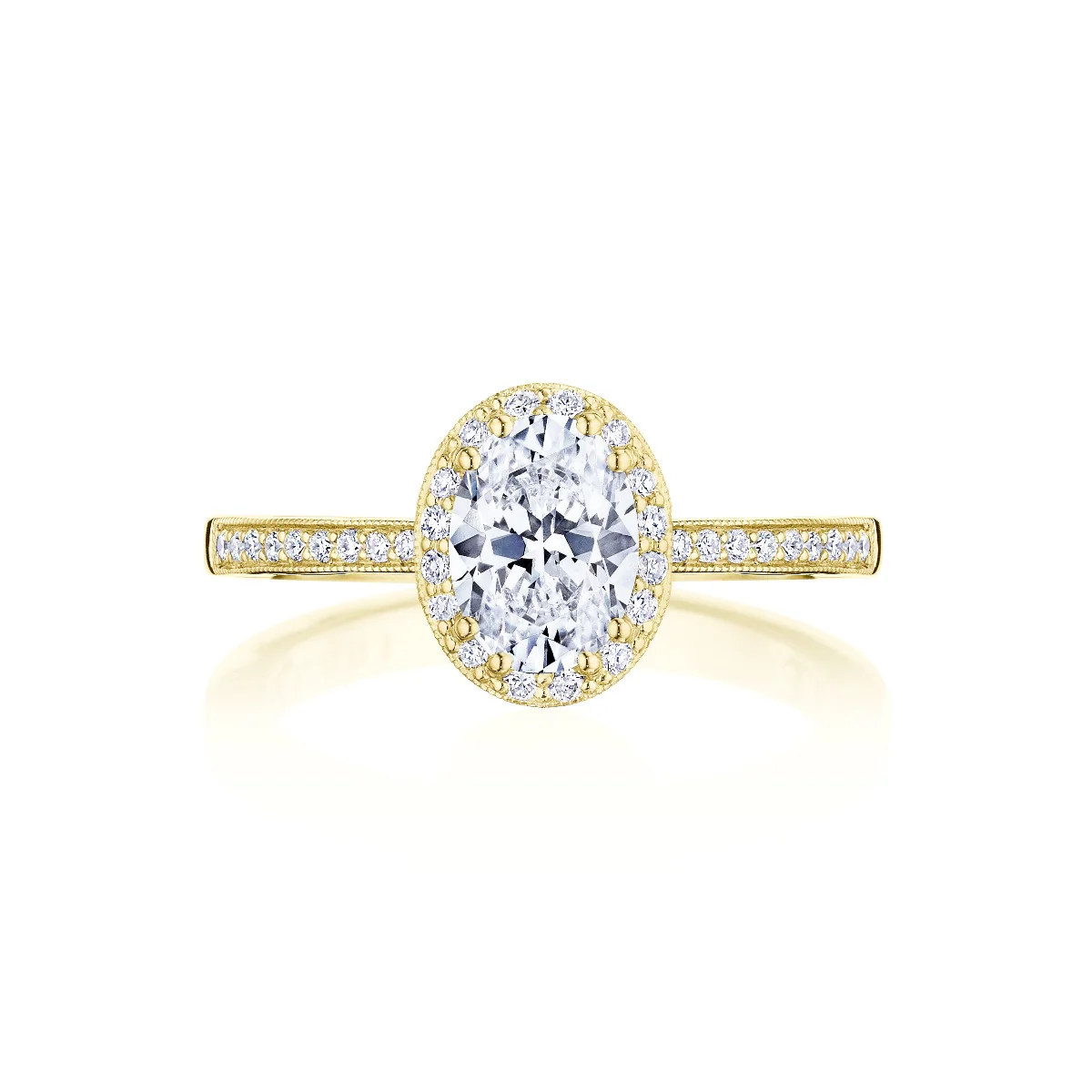 Tacori 14k Yellow Gold Coastal Crescent Collection Classic Engagement Ring setting 0.23CTW - Image 9