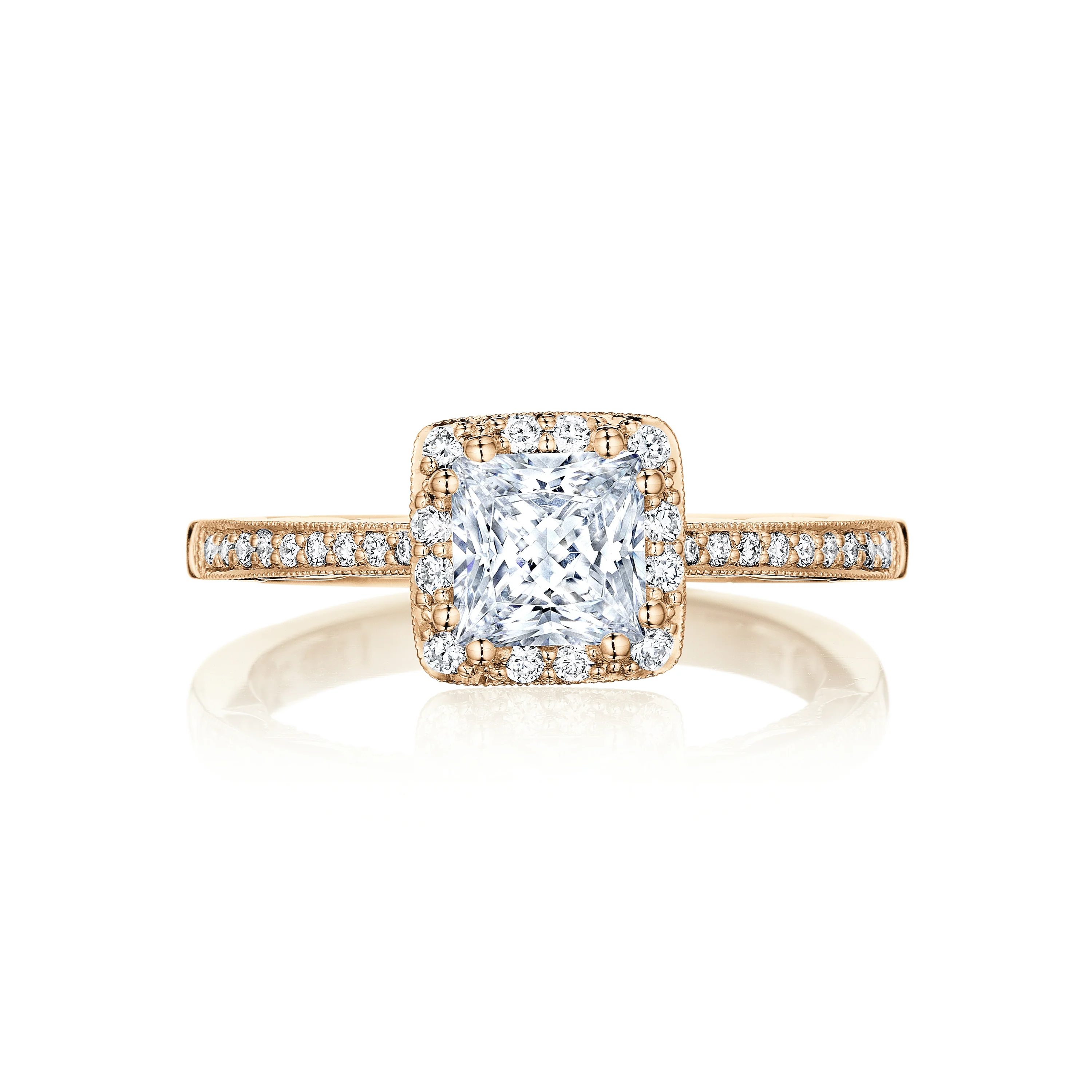 Tacori 14k Rose Gold Coastal Crescent Collection Classic Engagement Ring Setting 0.23CTW