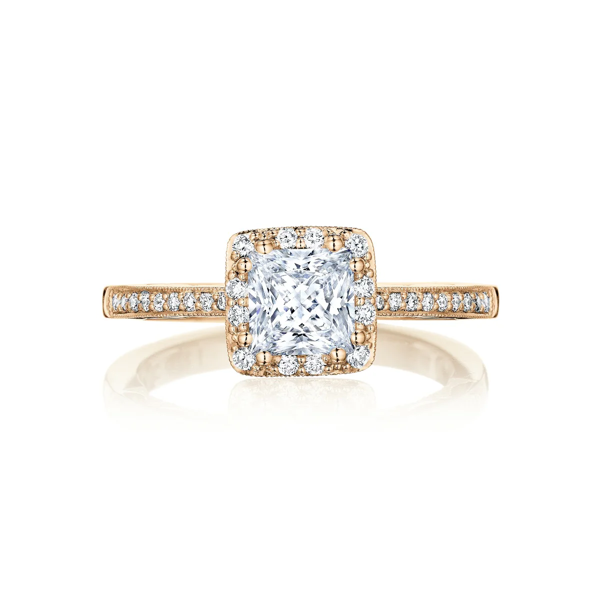 Tacori 14k Rose Gold Coastal Crescent Collection Classic Engagement Ring Setting 0.23CTW - Image 8