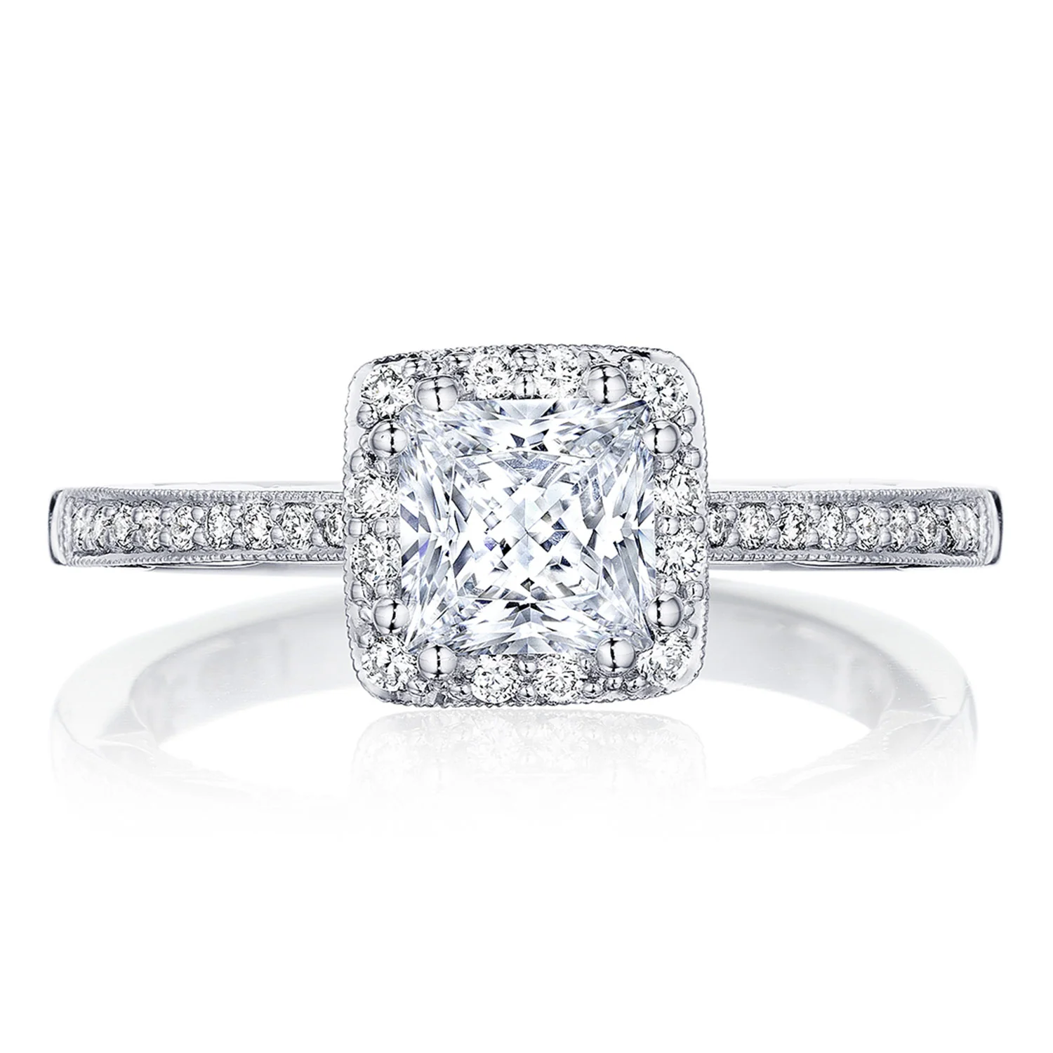 Tacori 14k White Gold Coastal Crescent Collection Classic Engagement Ring Setting 0.23CTW