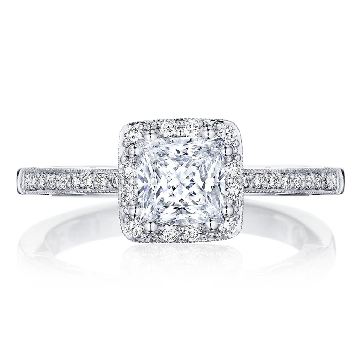 Tacori 14k White Gold Coastal Crescent Collection Classic Engagement Ring Setting 0.23CTW - Image 7