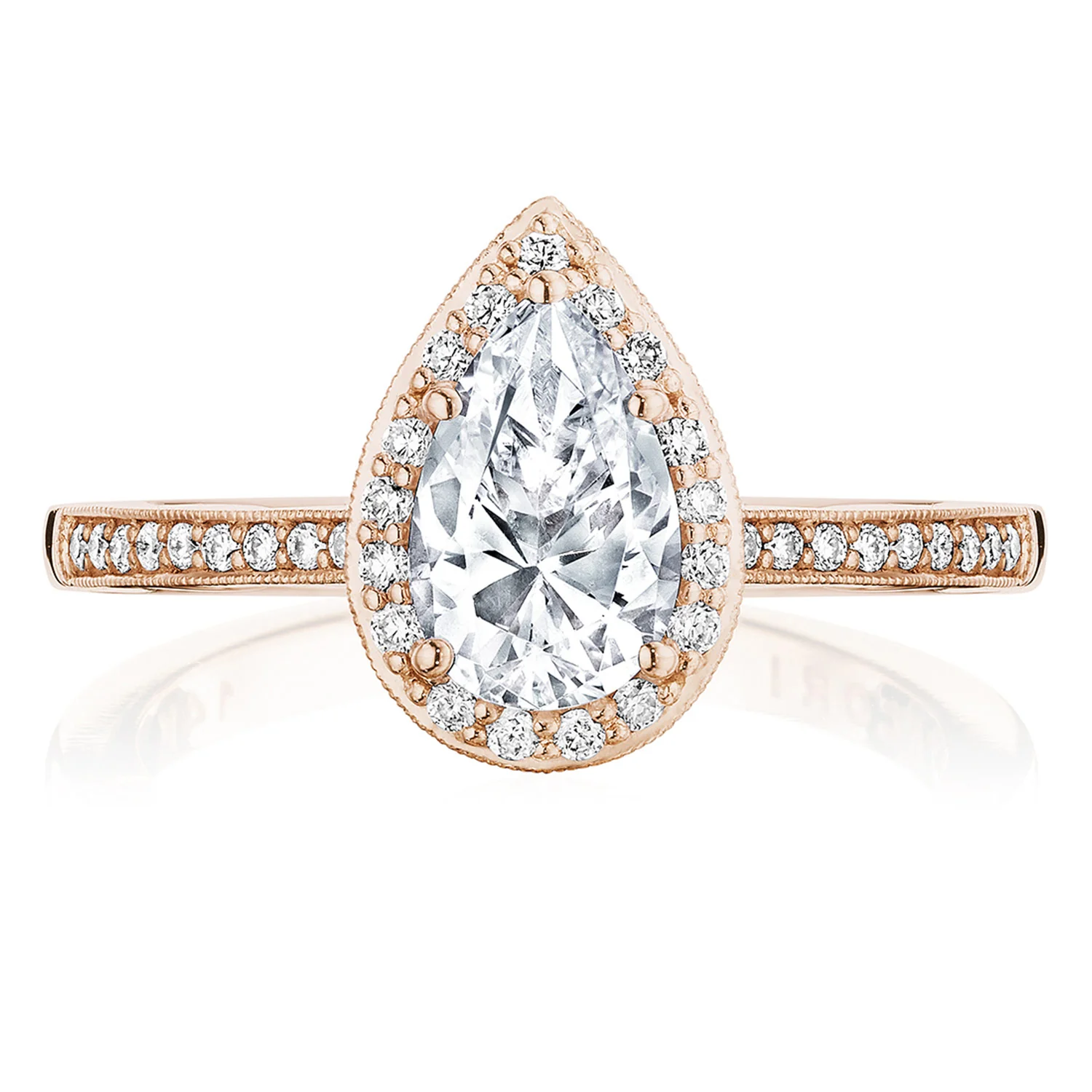 Tacori 14k Rose Gold Coastal Crescent Collection Classic Engagement Ring Setting 0.24CTW