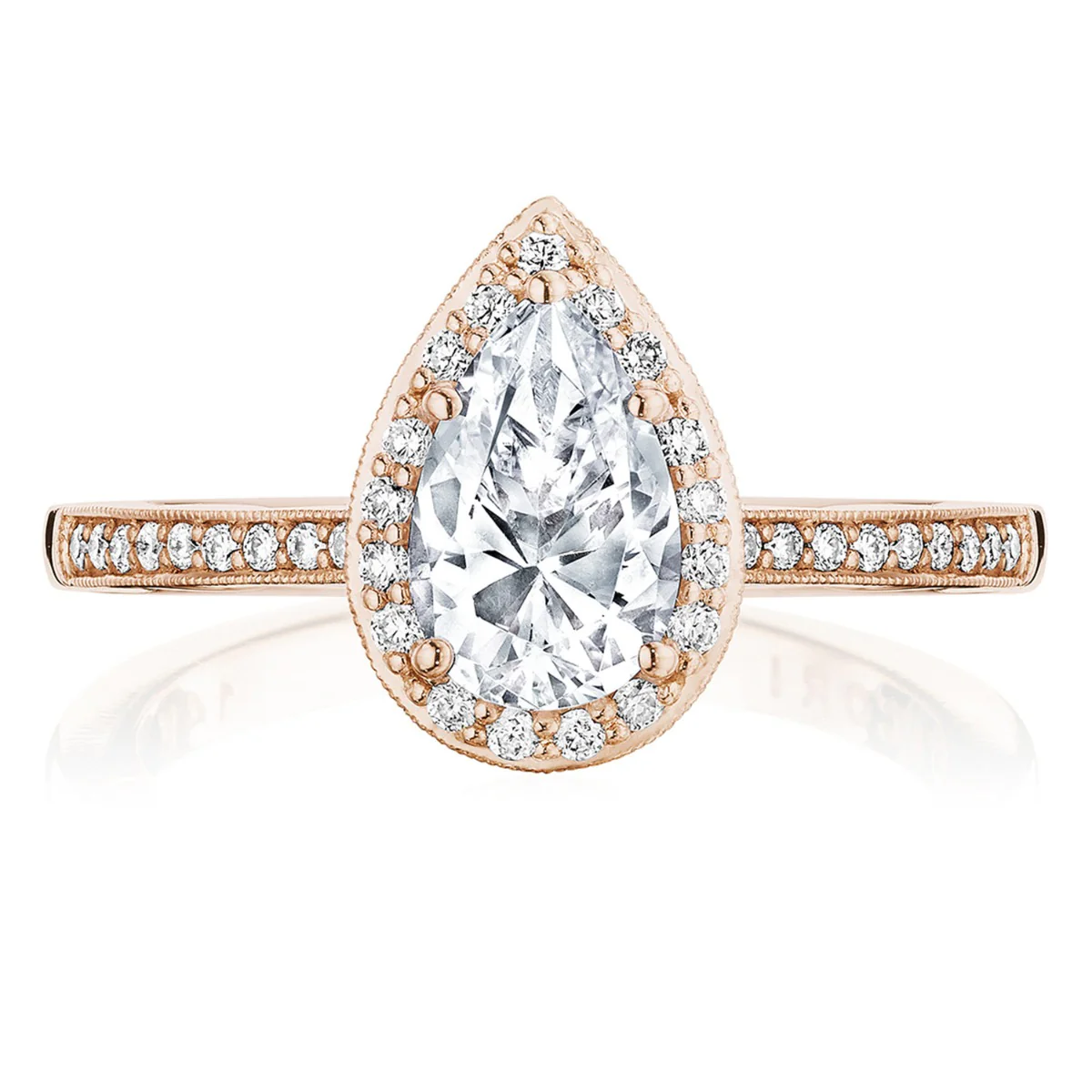 Tacori 14k Rose Gold Coastal Crescent Collection Classic Engagement Ring Setting 0.24CTW - Image 4