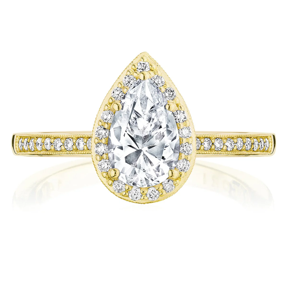 Tacori 14k Yellow Gold Coastal Crescent Collection Classic Engagement Ring Setting 0.24CTW - Image 10