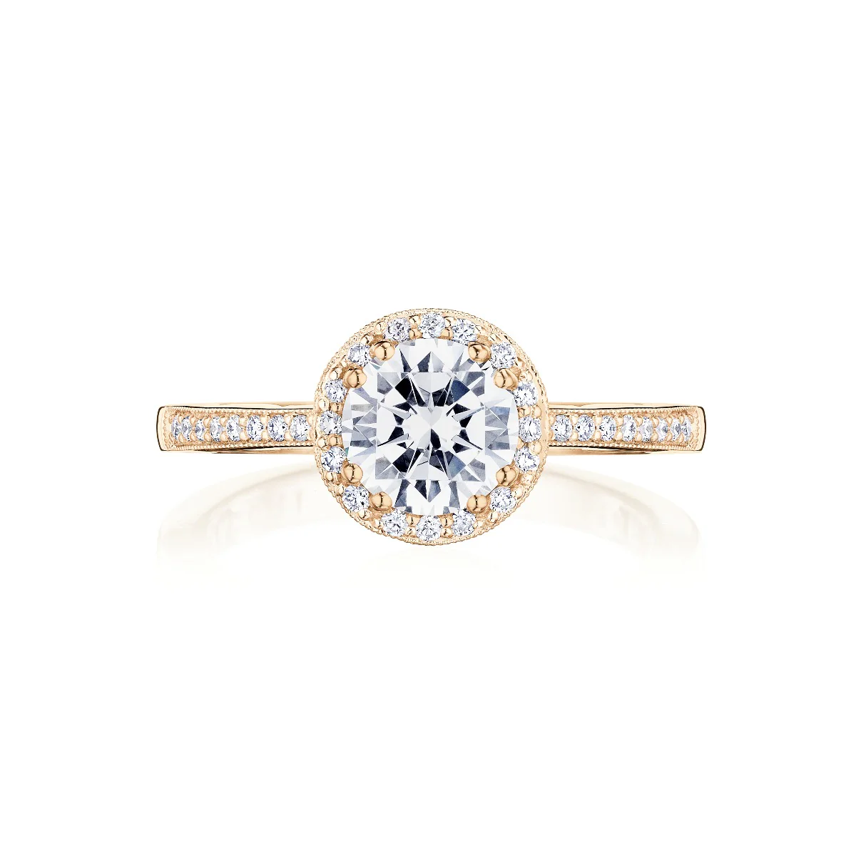 Tacori 14k Rose Gold Coastal Crescent Collection Classic Engagement Ring Setting 0.23CTW - Image 10