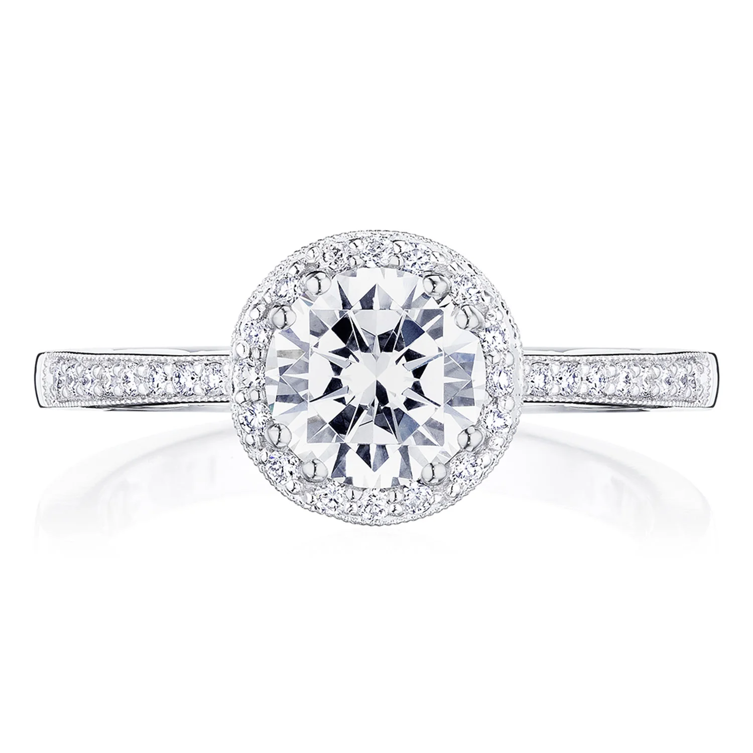 Tacori 14k White Gold Coastal Crescent Collection Classic Engagement Ring Setting 0.23CTW