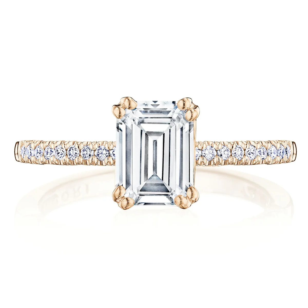 Tacori 14k Rose Gold Coastal Crescent Collection Classic Engagement Ring Setting 0.16CTW - Image 10