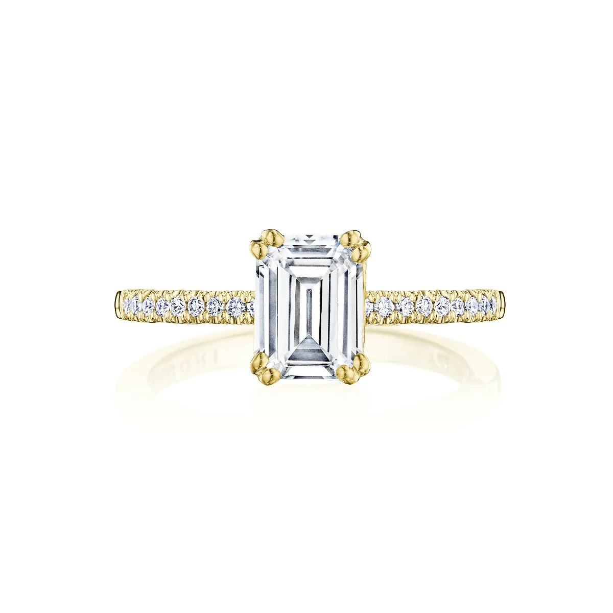 Tacori 14k Yellow Gold Coastal Crescent Collection Classic Engagement Ring Setting 0.16CTW - Image 5