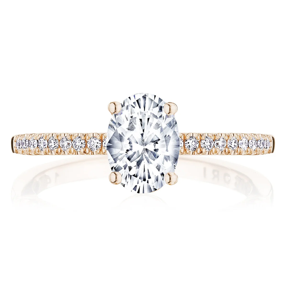 Tacori 14k Rose Gold Coastal Crescent Collection Classic Engagement Ring Setting 0.16CTW - Image 10