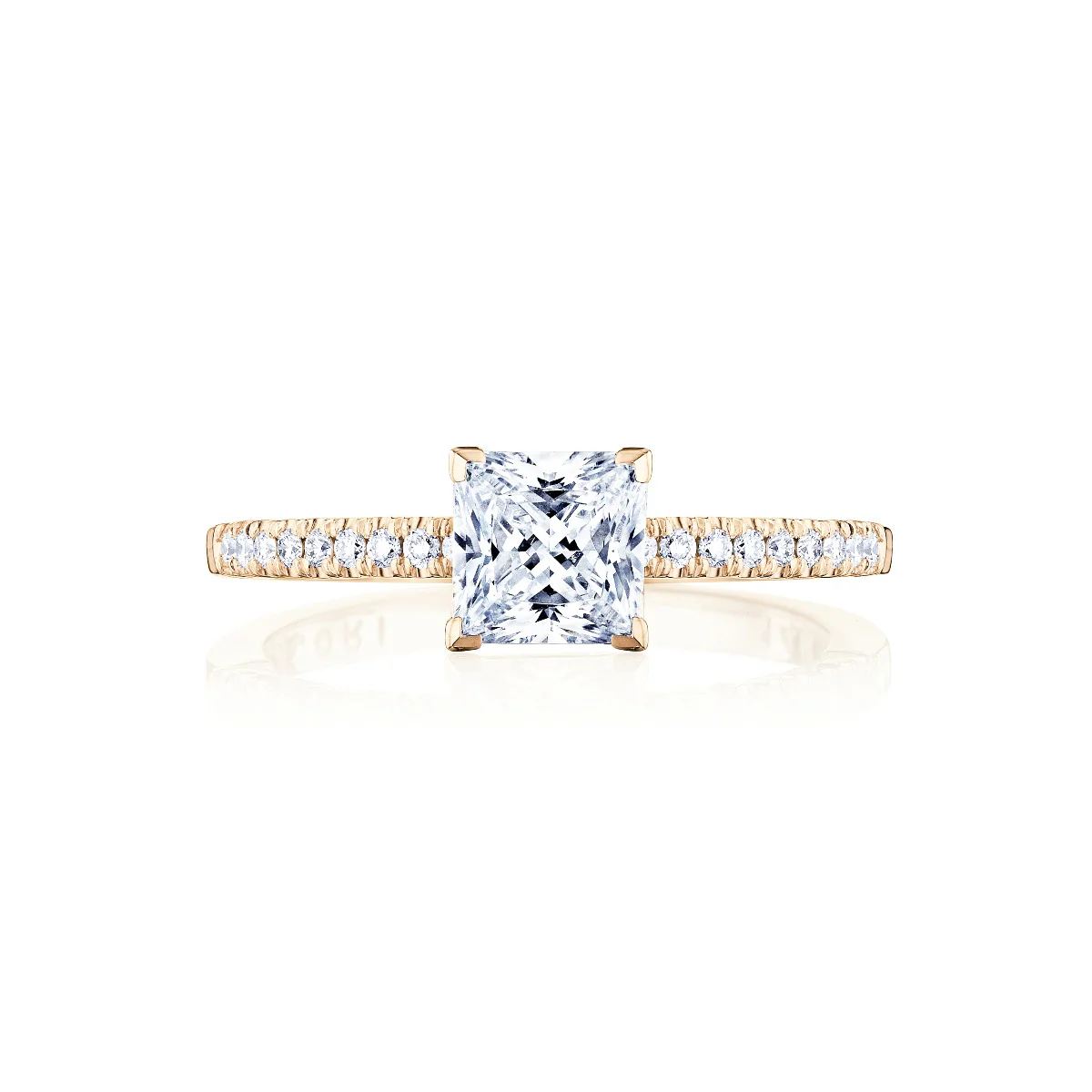 Tacori 14k Rose Gold Coastal Crescent Collection Classic Engagement Ring Setting 0.16CTW - Image 5