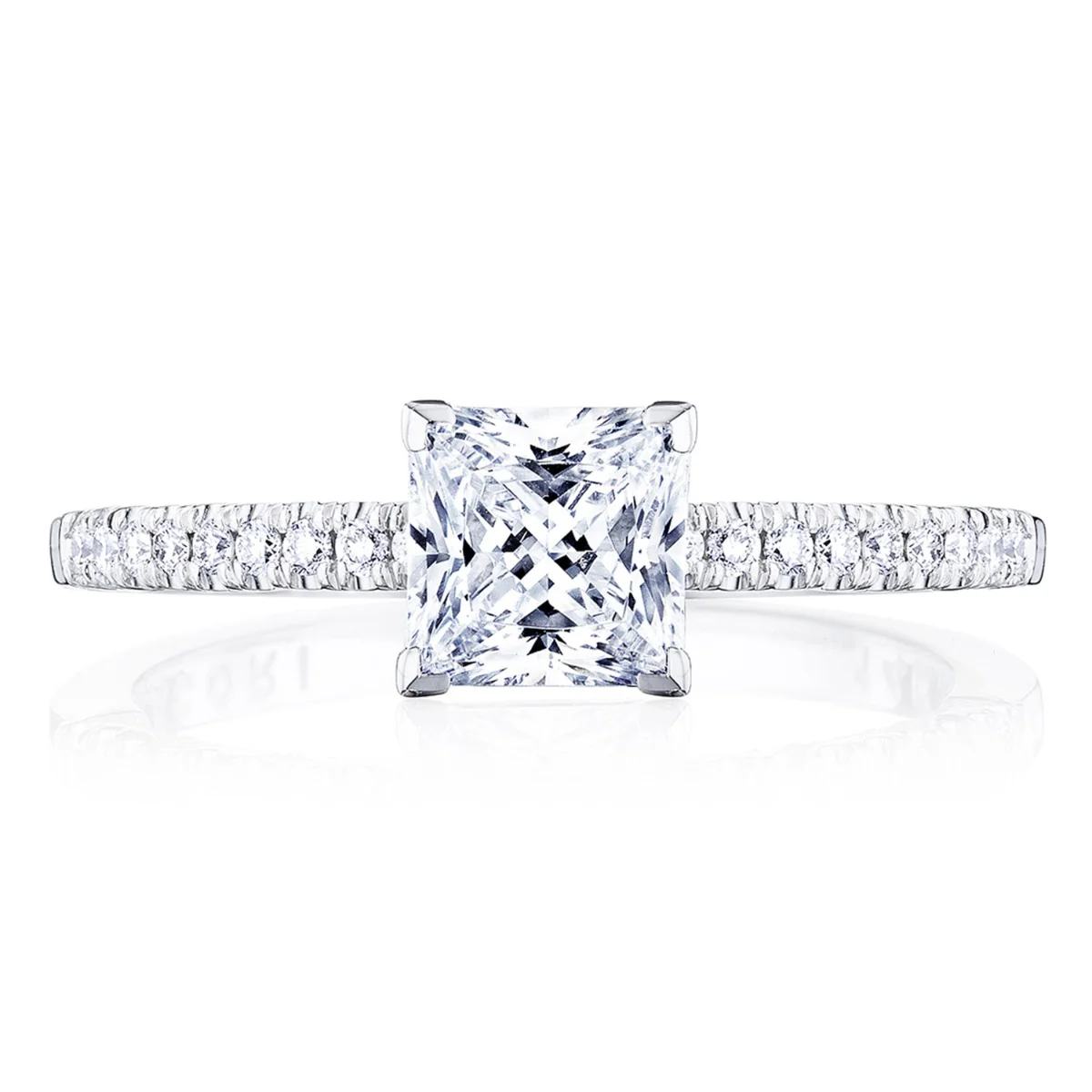 Tacori 14k White Gold Coastal Crescent Collection Classic Engagement Ring Setting 0.16CTW - Image 3