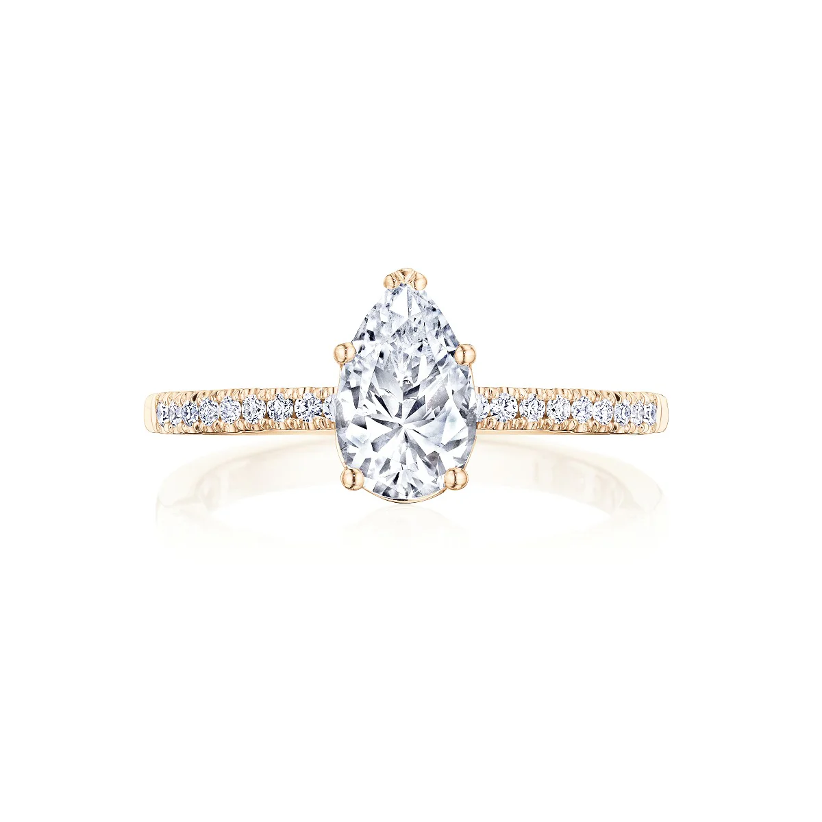 Tacori 14k Rose Gold Coastal Crescent Collection Classic Engagement Ring Setting 0.16CTW - Image 9