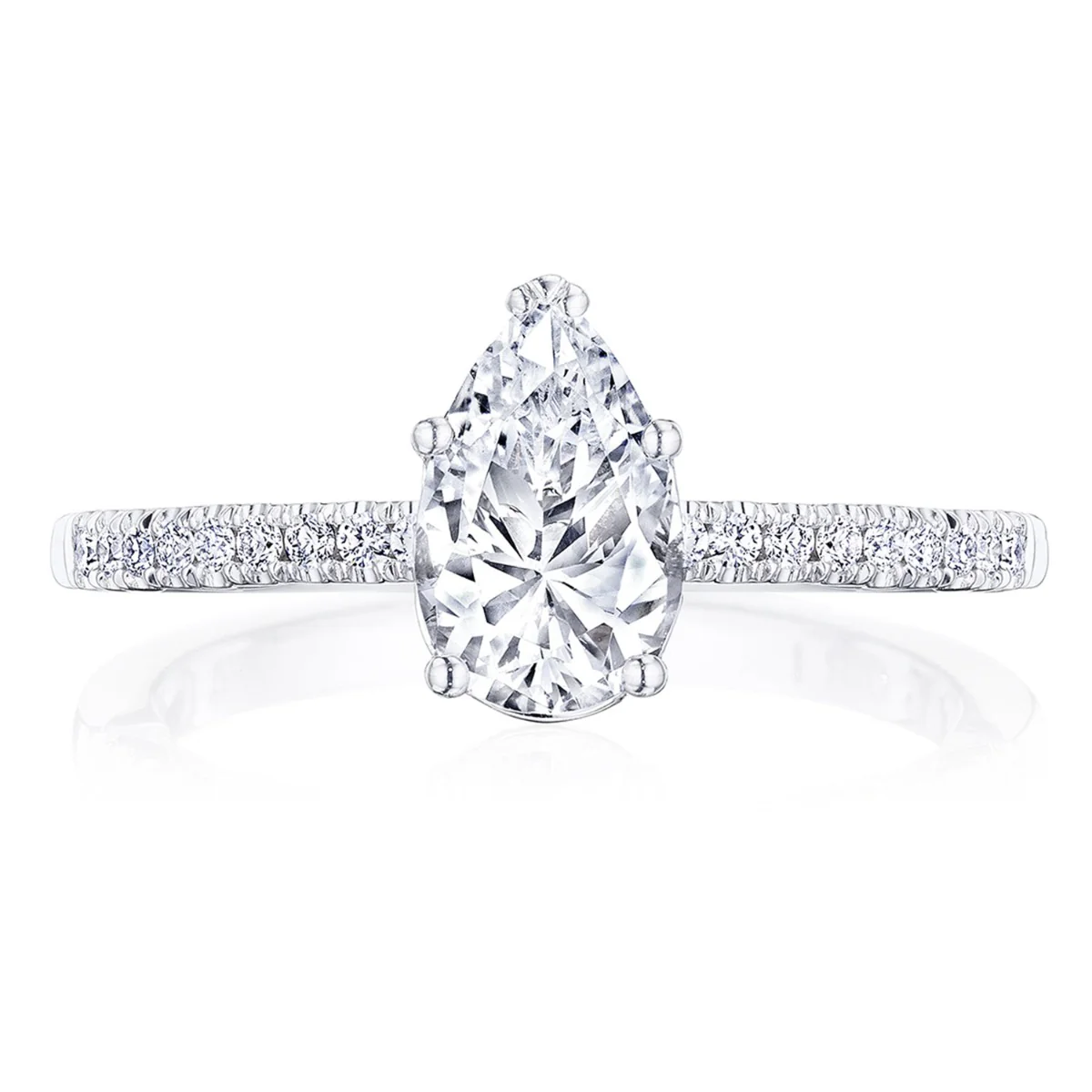 Tacori 14k White Gold Coastal Crescent Collection Classic Engagement Ring Setting 0.16CTW - Image 8