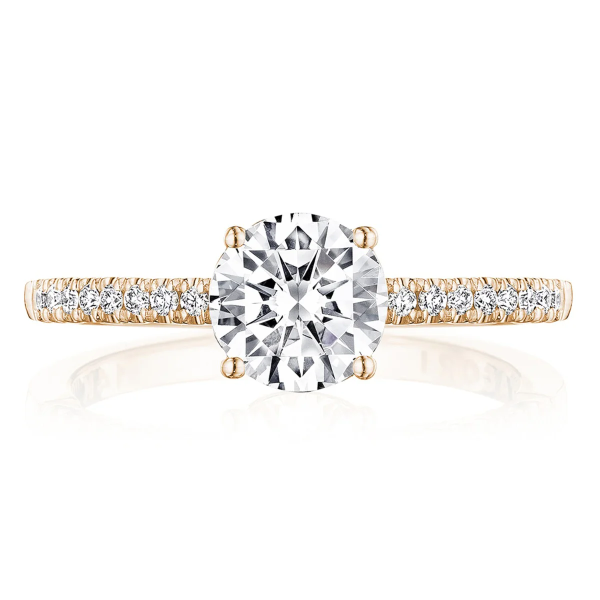 Tacori 14k Rose Gold Coastal Crescent Collection Classic Engagement Ring Setting 0.16CTW - Image 5