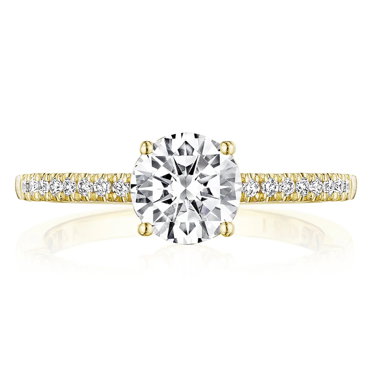 Tacori 14k Yellow Gold  Coastal Crescent Collection Classic Engagement Ring Setting 0.16CTW - Image 2