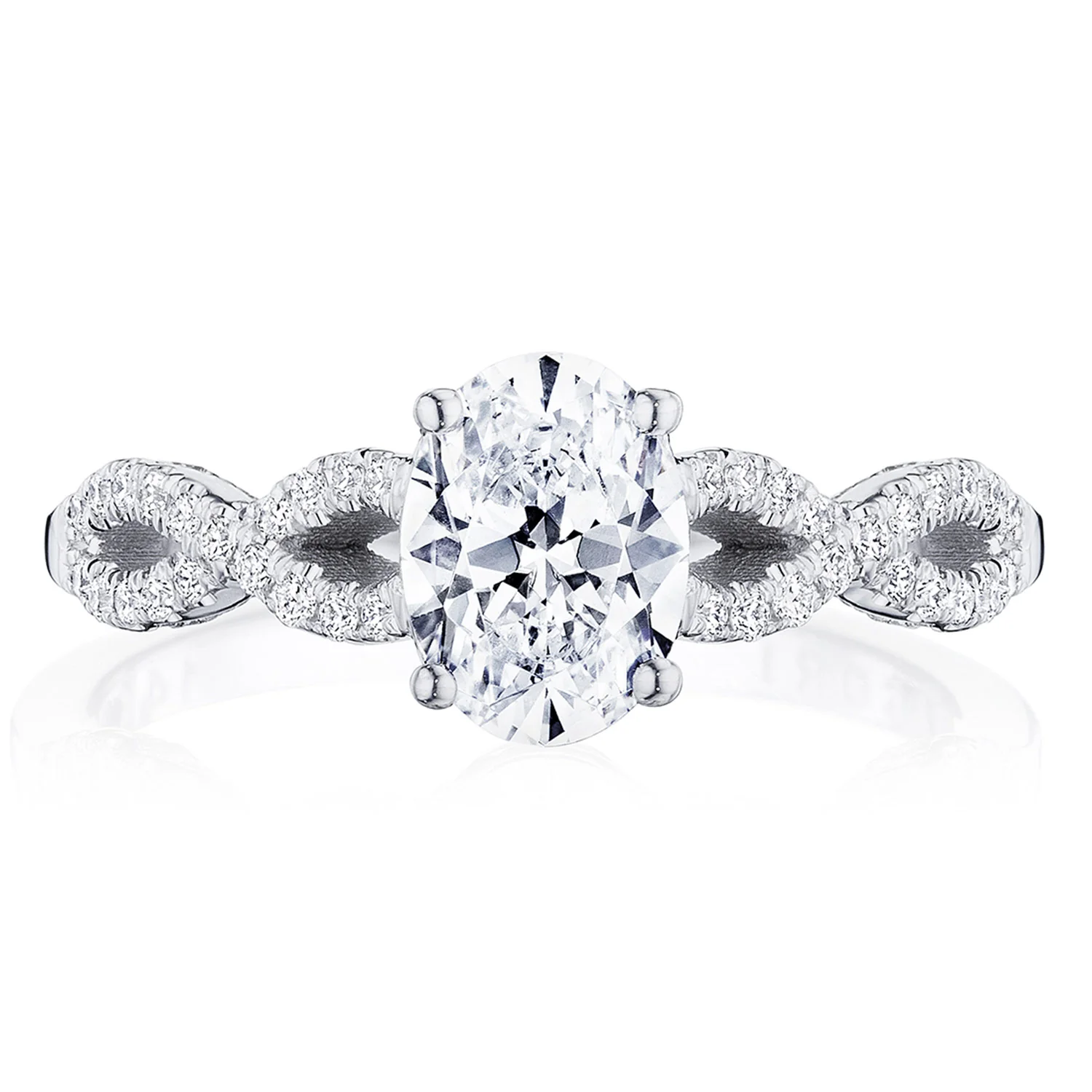 Tacori 14k White Gold Coastal Crescent Collection Classic Engagement Ring Setting 0.25CTW