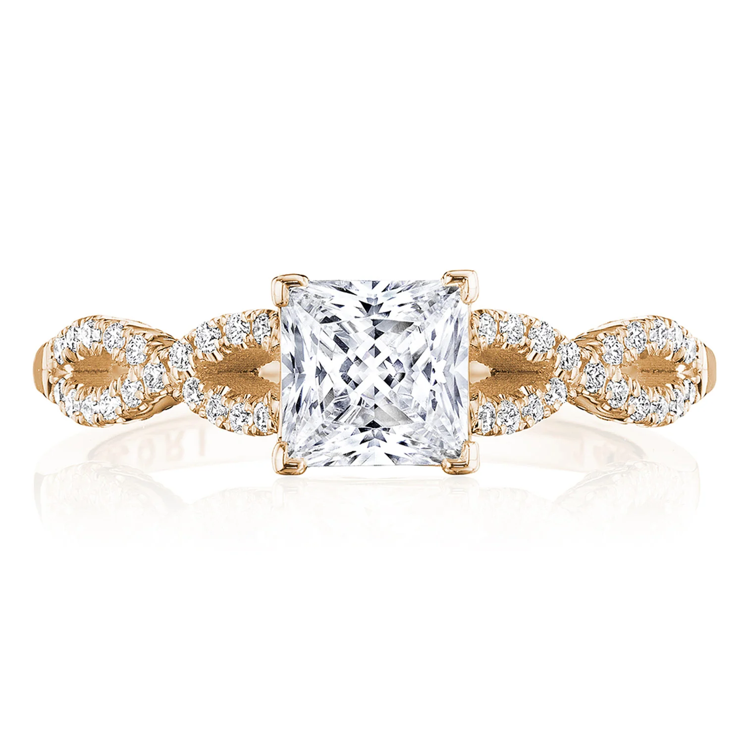 Tacori 14k Rose Gold Coastal Crescent Collection Classic Engagement Ring Setting 0.25CTW