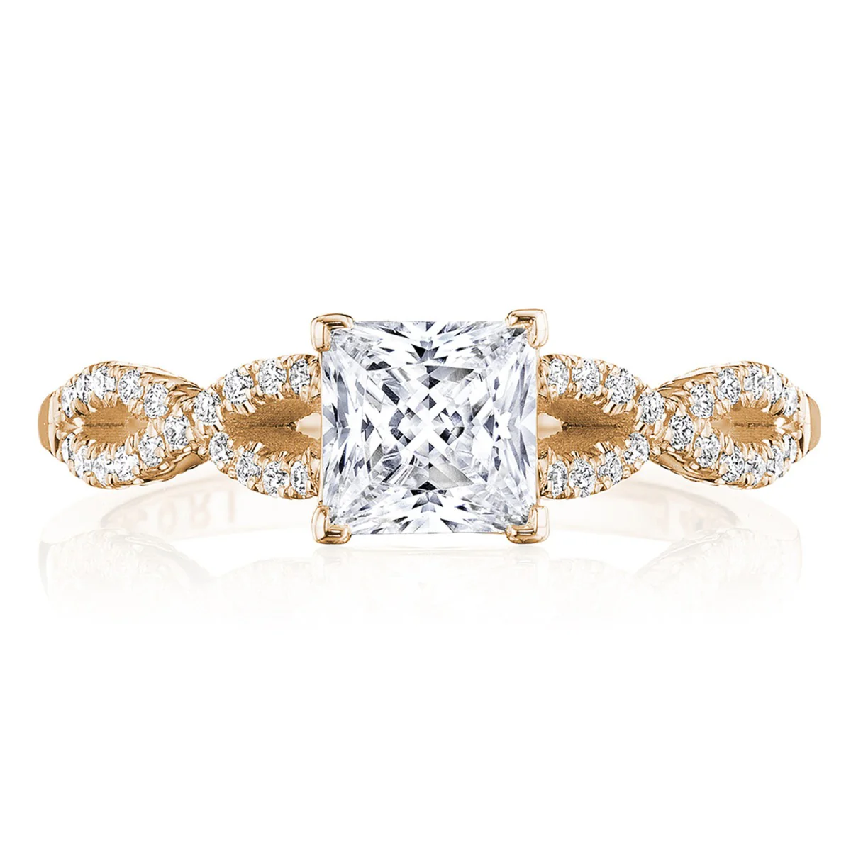 Tacori 14k Rose Gold Coastal Crescent Collection Classic Engagement Ring Setting 0.25CTW - Image 7