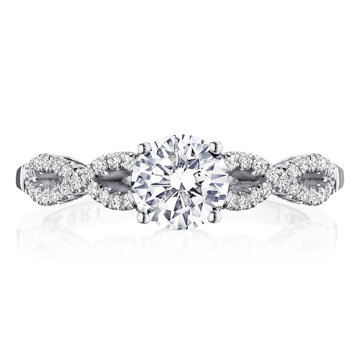 Tacori 14k White Gold Coastal Crescent Collection Classic Engagement Ring Setting 0.25CTW - Image 5