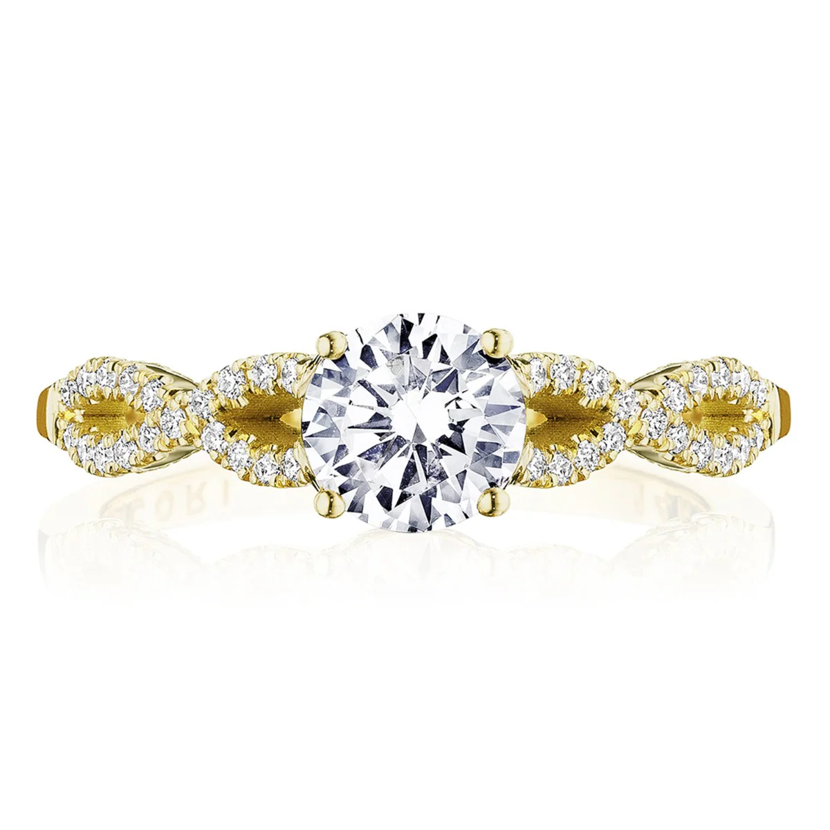 Tacori 14k Yellow Gold Coastal Crescent Collection Classic Engagement Ring Setting 0.25CTW - Image 9