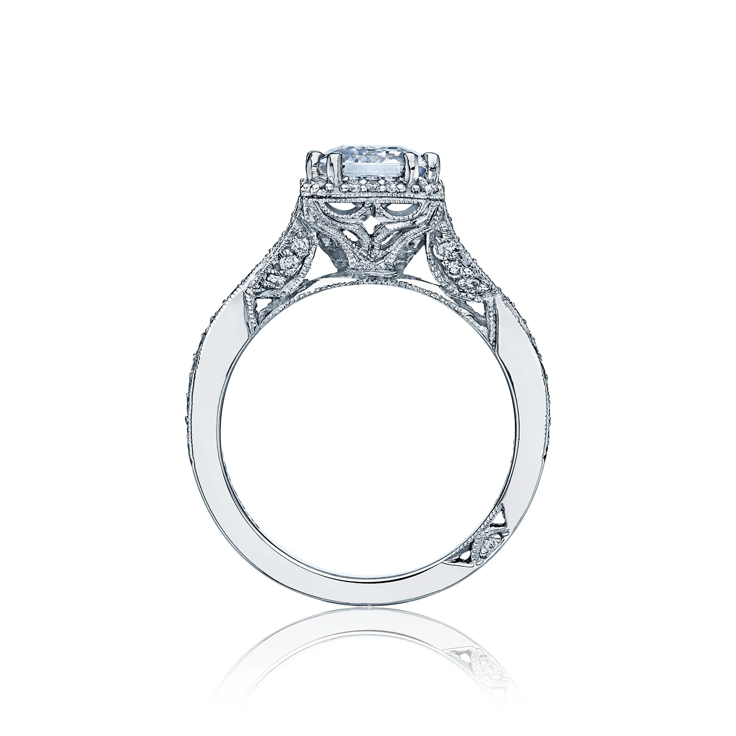 Tacori 18k White Gold Dantela Engagement Ring Setting (0.51 CTW) - Image 2