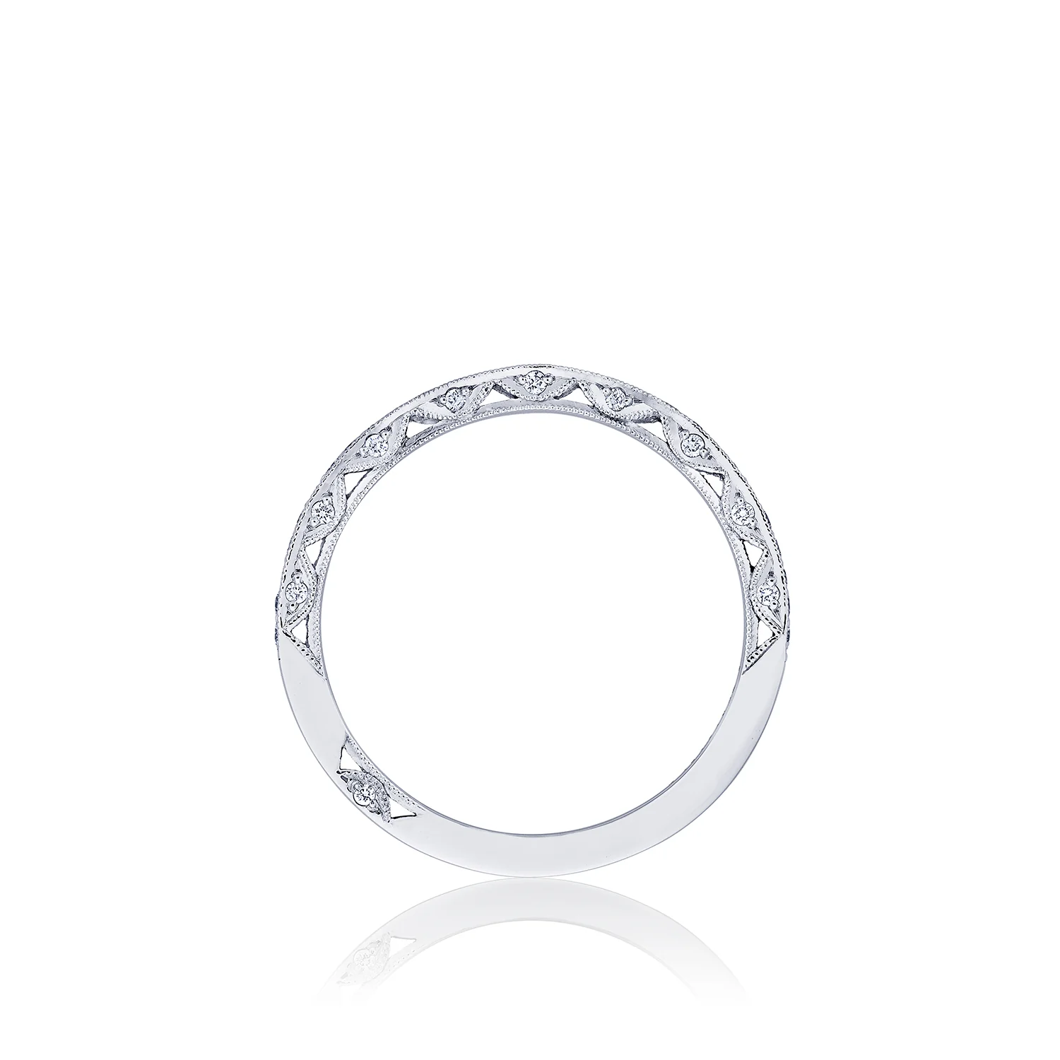 Tacori 18k White Gold Petite Crescent Diamond Wedding Band (0.2 CTW) - Image 2