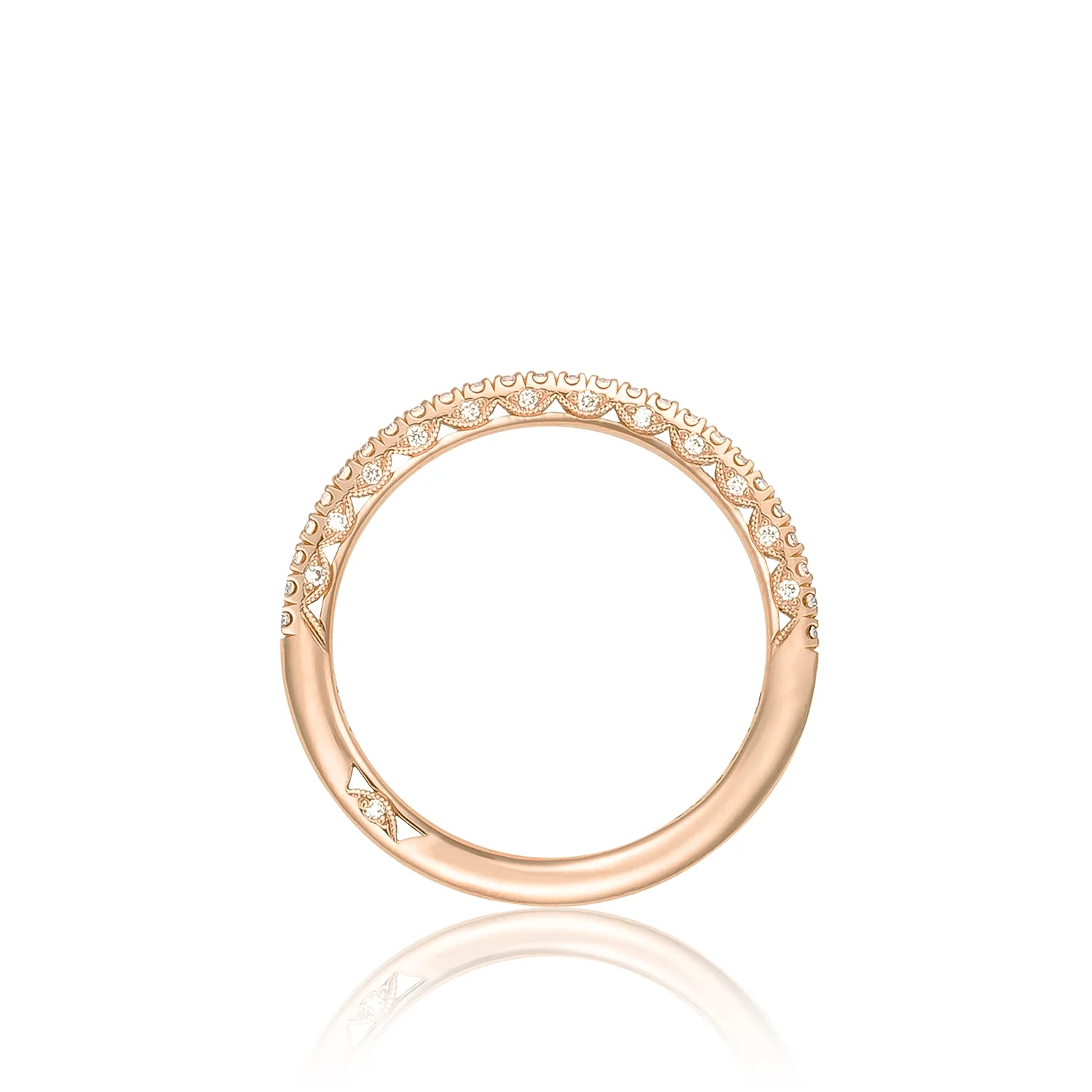 Tacori 18k Rose Gold Petite Crescent Diamond Wedding Band (0.24 CTW) - Image 2