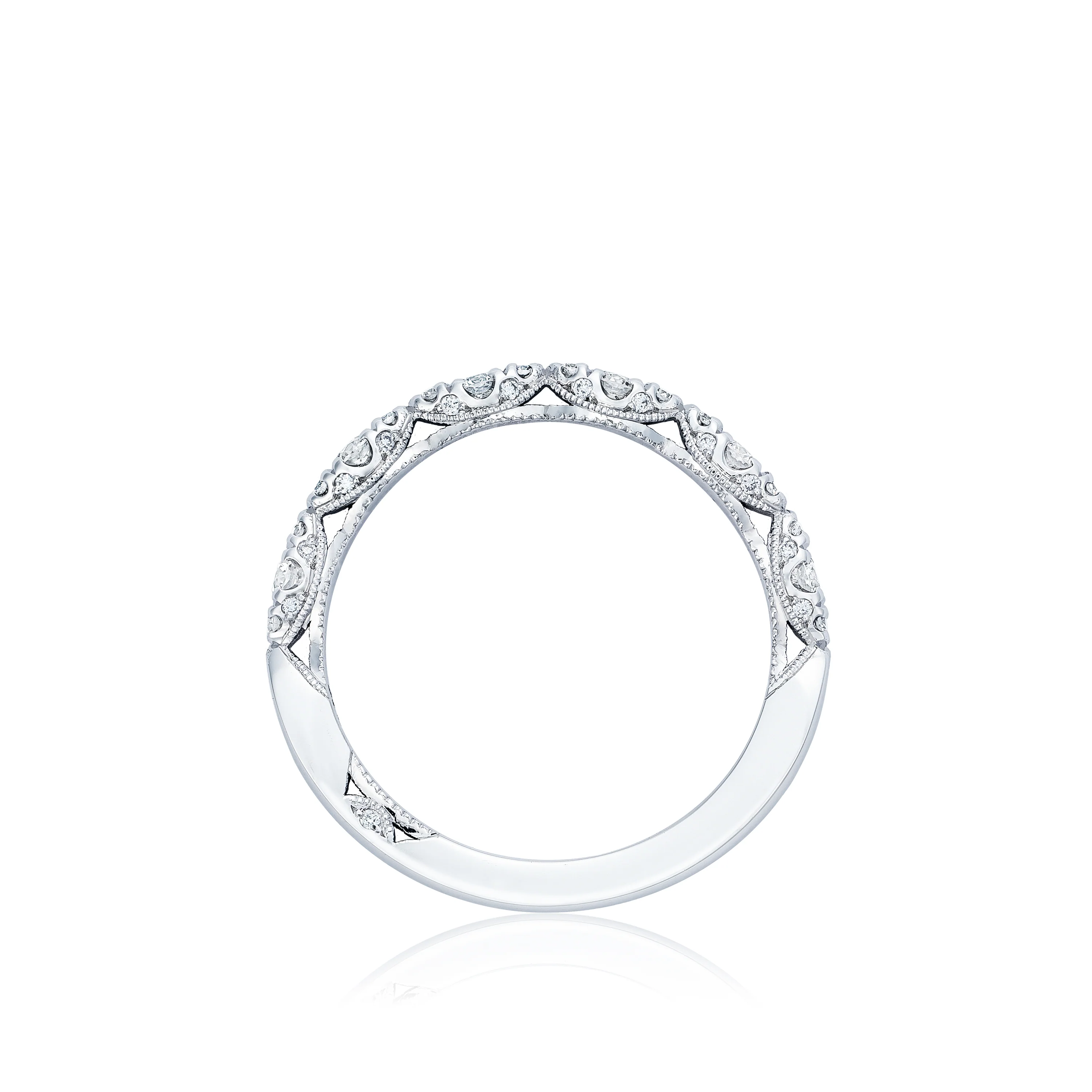 Tacori 18k White Gold Petite Crescent Diamond Wedding Band (0.36 CTW) - Image 2