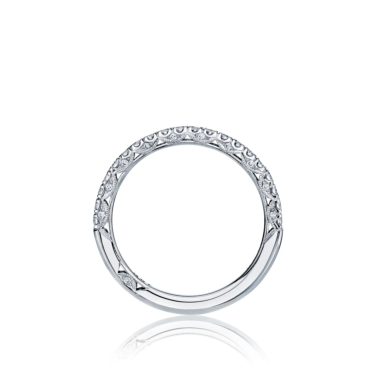 Tacori 18k White Gold Petite Crescent Diamond Wedding Band (0.37 CTW) - Image 2