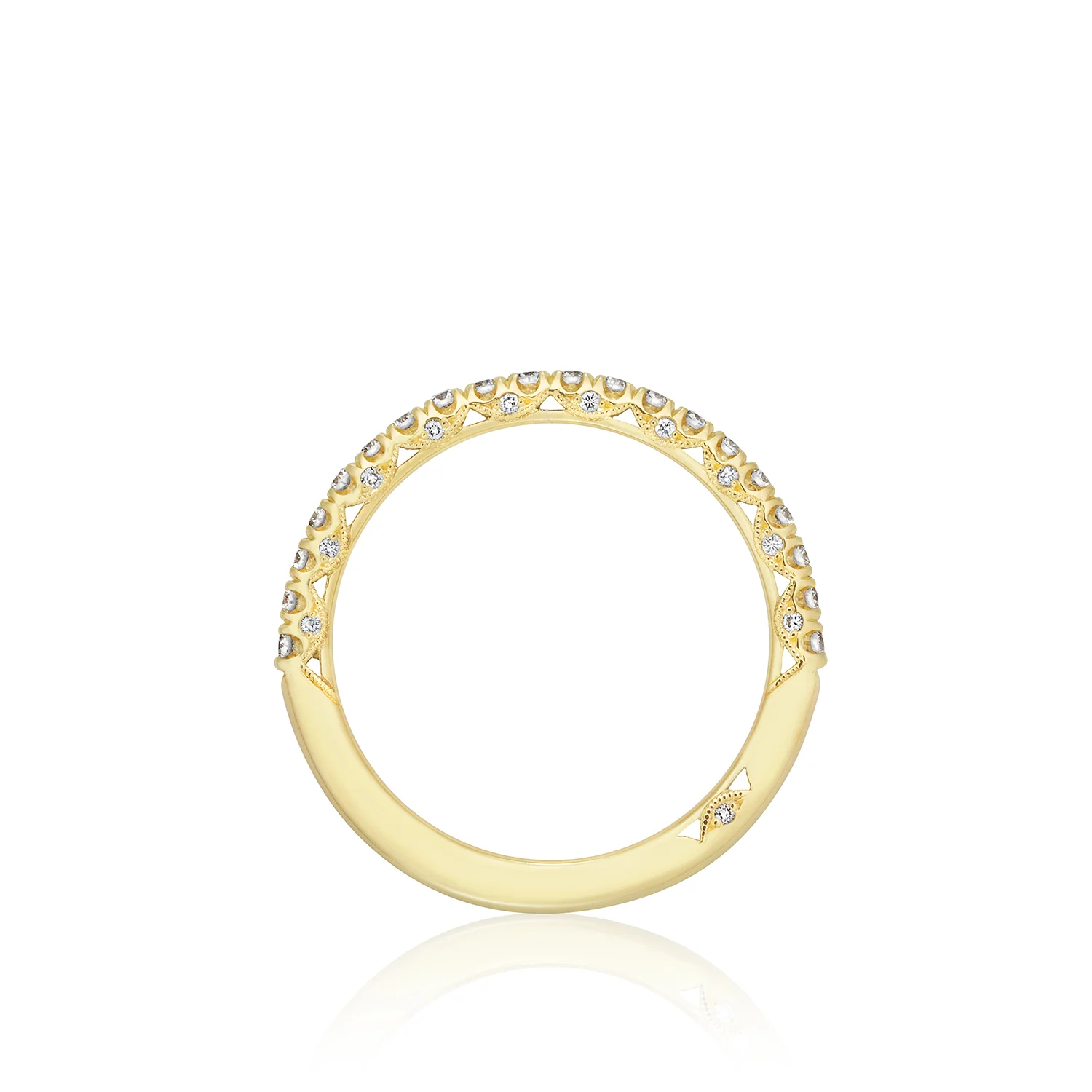 Tacori 18k Yellow Gold Petite Crescent Diamond Wedding Band (0.37 CTW) - Image 3