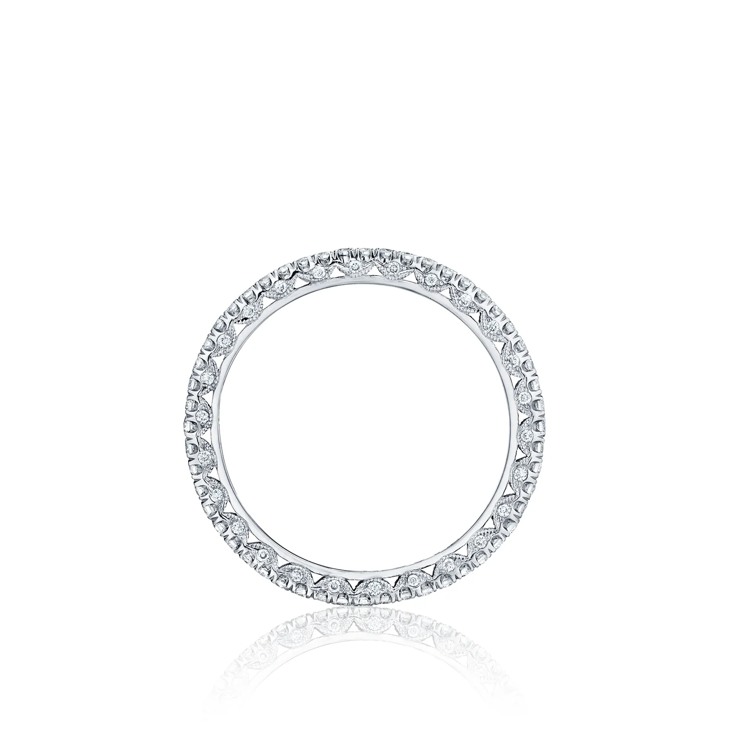 Tacori 18k White Gold Petite Crescent Diamond Wedding Band (0.5 CTW) - Image 2