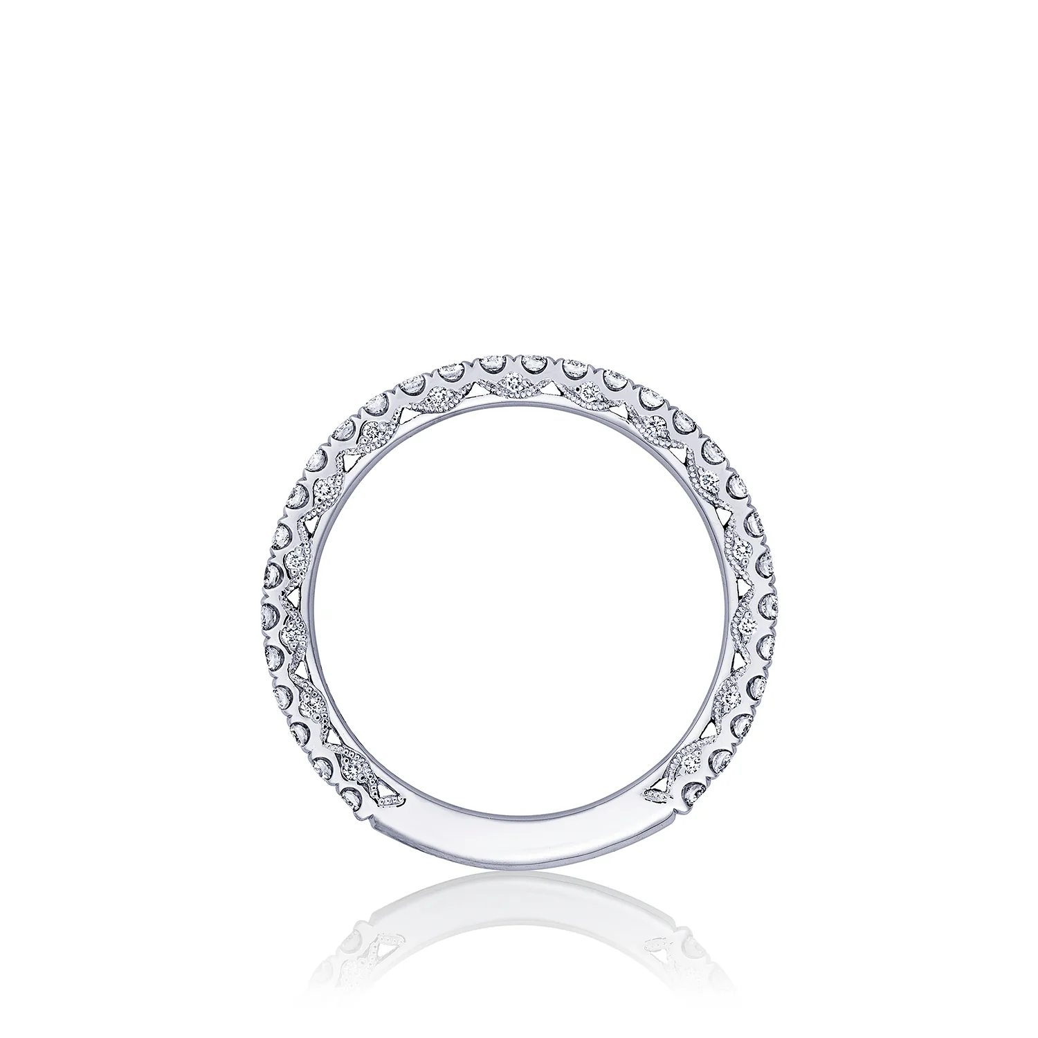 Tacori 18k White Gold Petite Crescent Diamond Wedding Band (0.55 CTW) - Image 2
