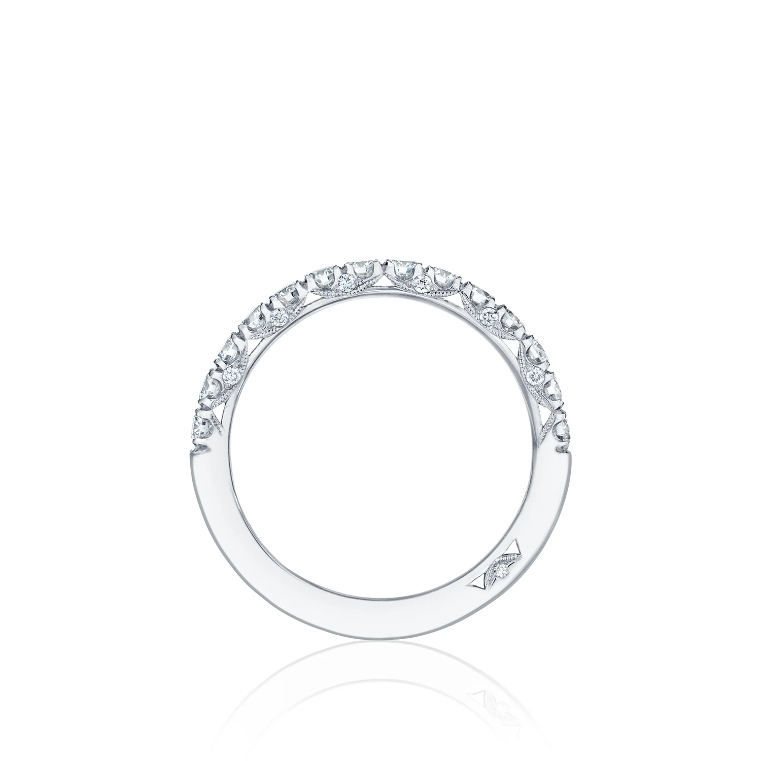 Tacori 18k White Gold Petite Crescent Diamond Wedding Band (0.65 CTW) - Image 2