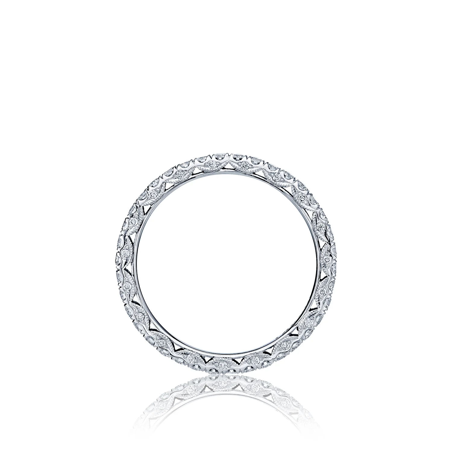 Tacori 18k White Gold Petite Crescent Diamond Wedding Band (0.68 CTW) - Image 2