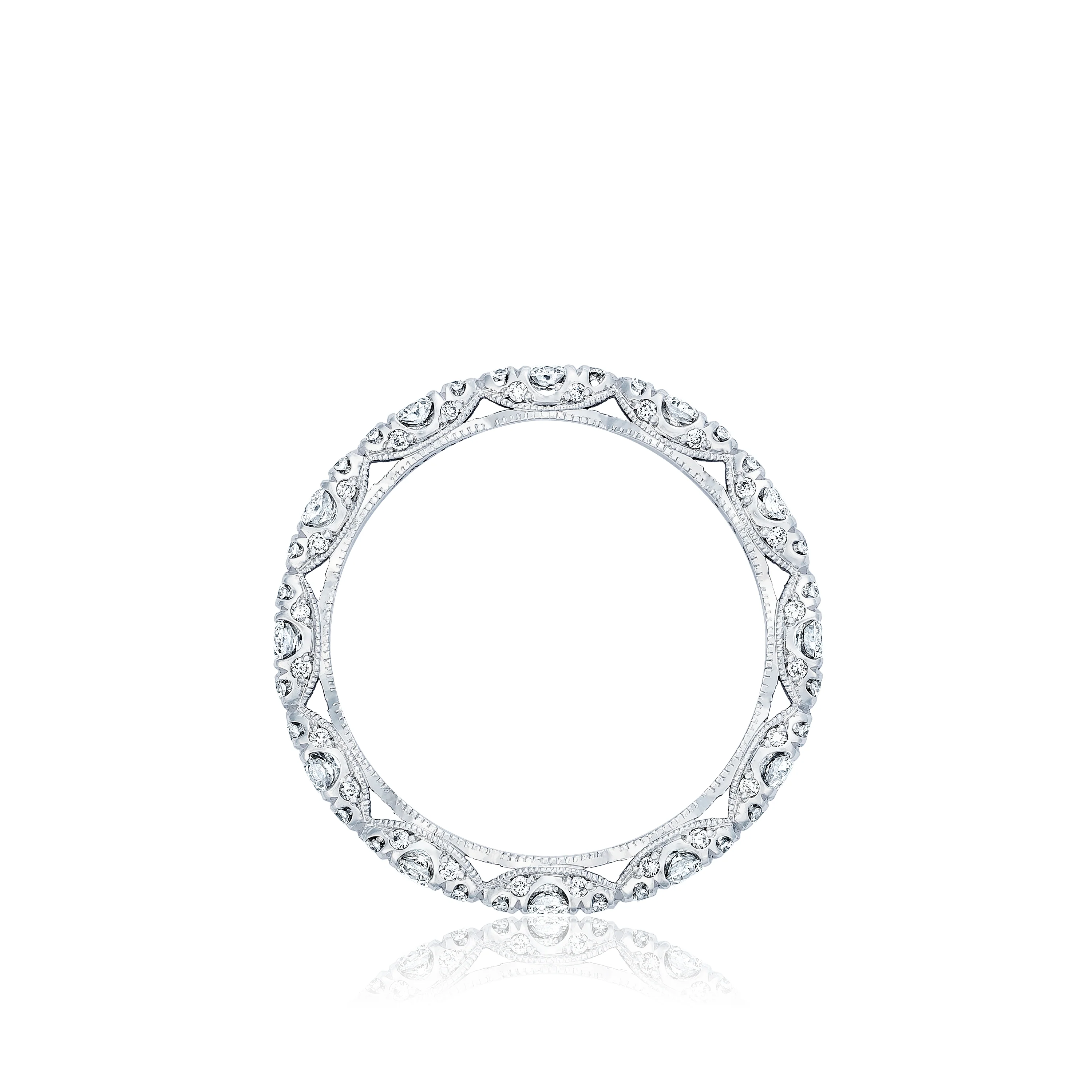 Tacori 18k White Gold Petite Crescent Diamond Wedding Band (0.71 CTW) - Image 2