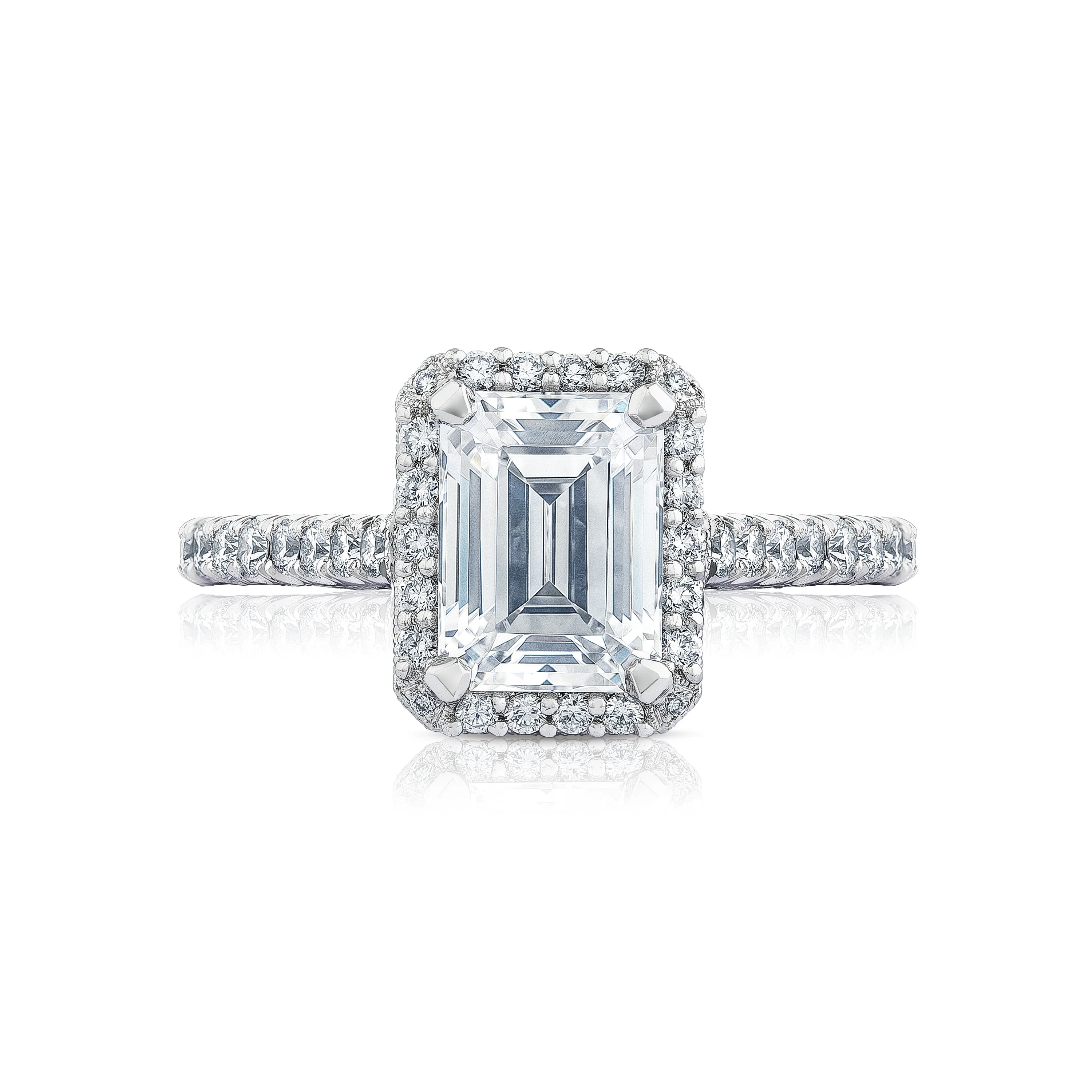 Tacori 18k White Gold Petite Crescent  Engagement Ring Setting (0.55 CTW)