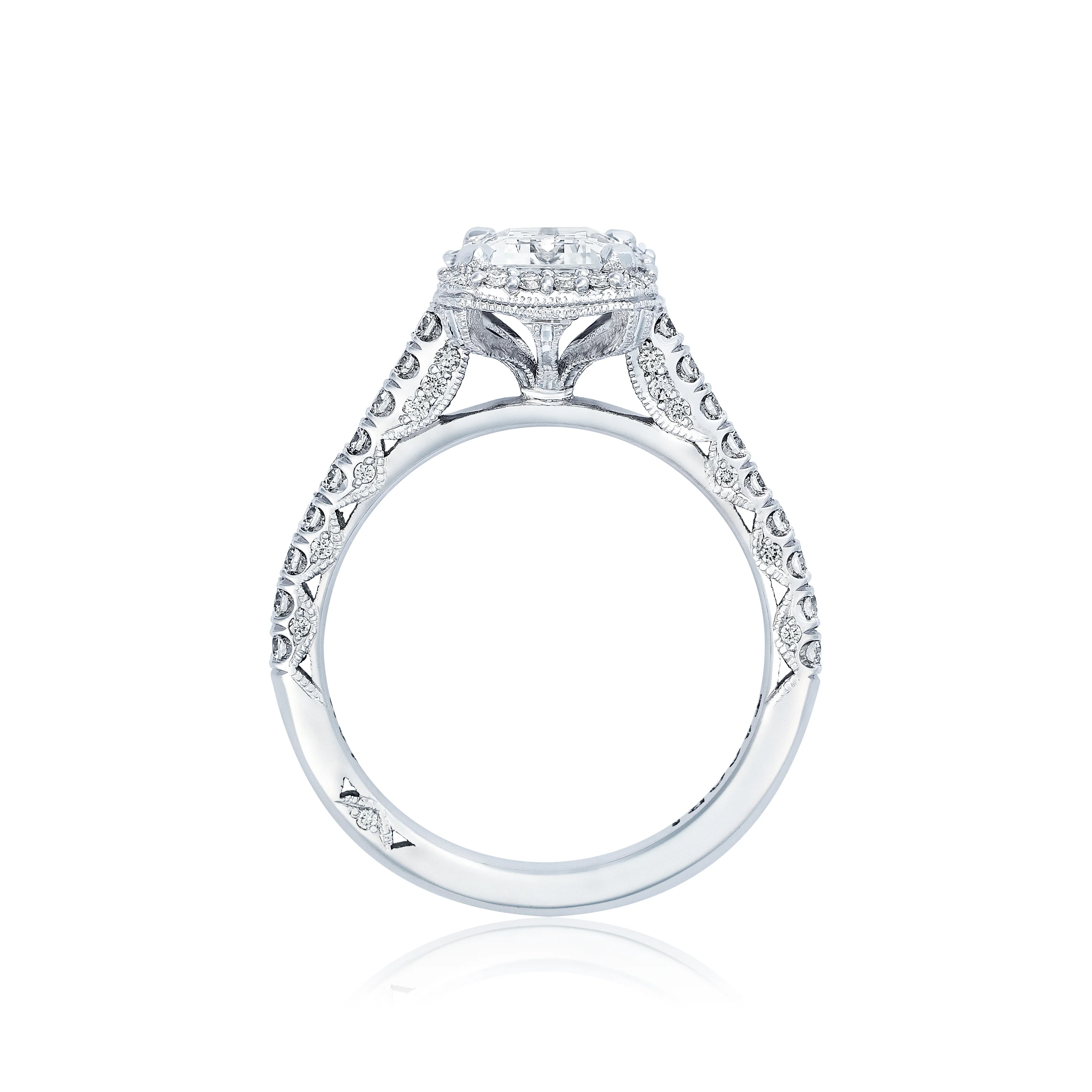 Tacori 18k White Gold Petite Crescent  Engagement Ring Setting (0.55 CTW) - Image 2