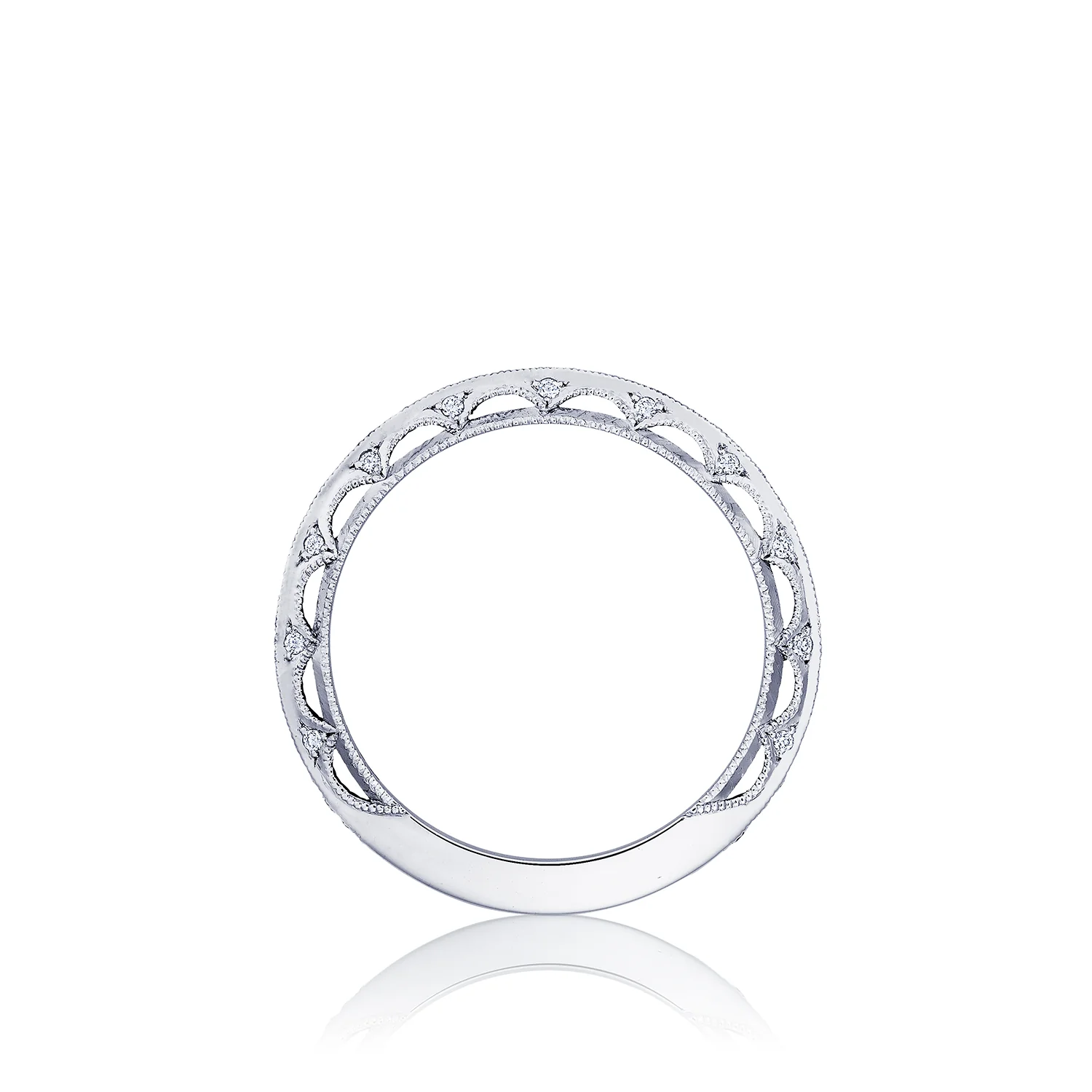 Tacori 18k White Gold Reverse Crescent Diamond Wedding Band (0.36 CTW) - Image 2
