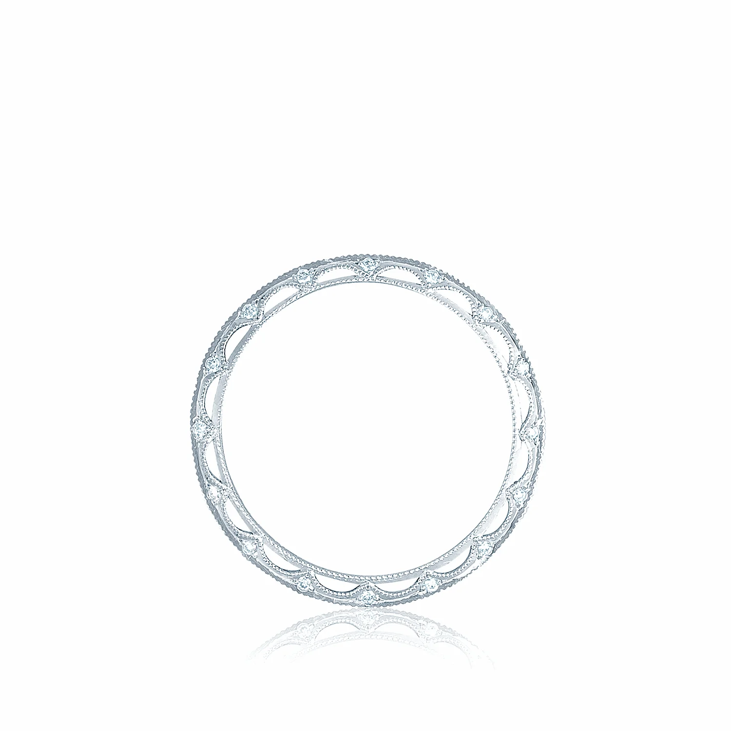 Tacori 18k White Gold Reverse Crescent Diamond Wedding Band (0.5 CTW) - Image 2