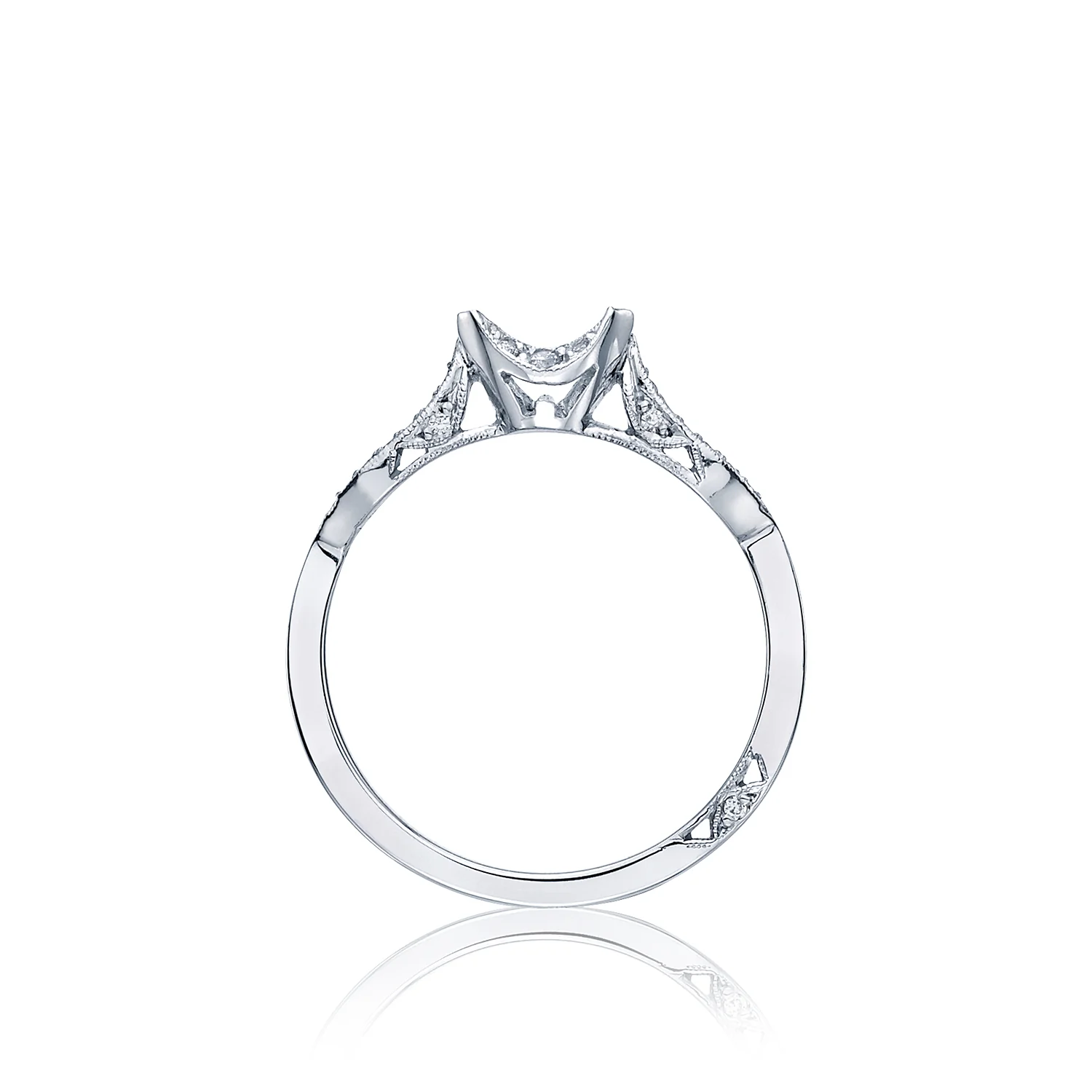 Tacori 18k White Gold Ribbon Diamond Wedding Band (0.07 CTW) - Image 2