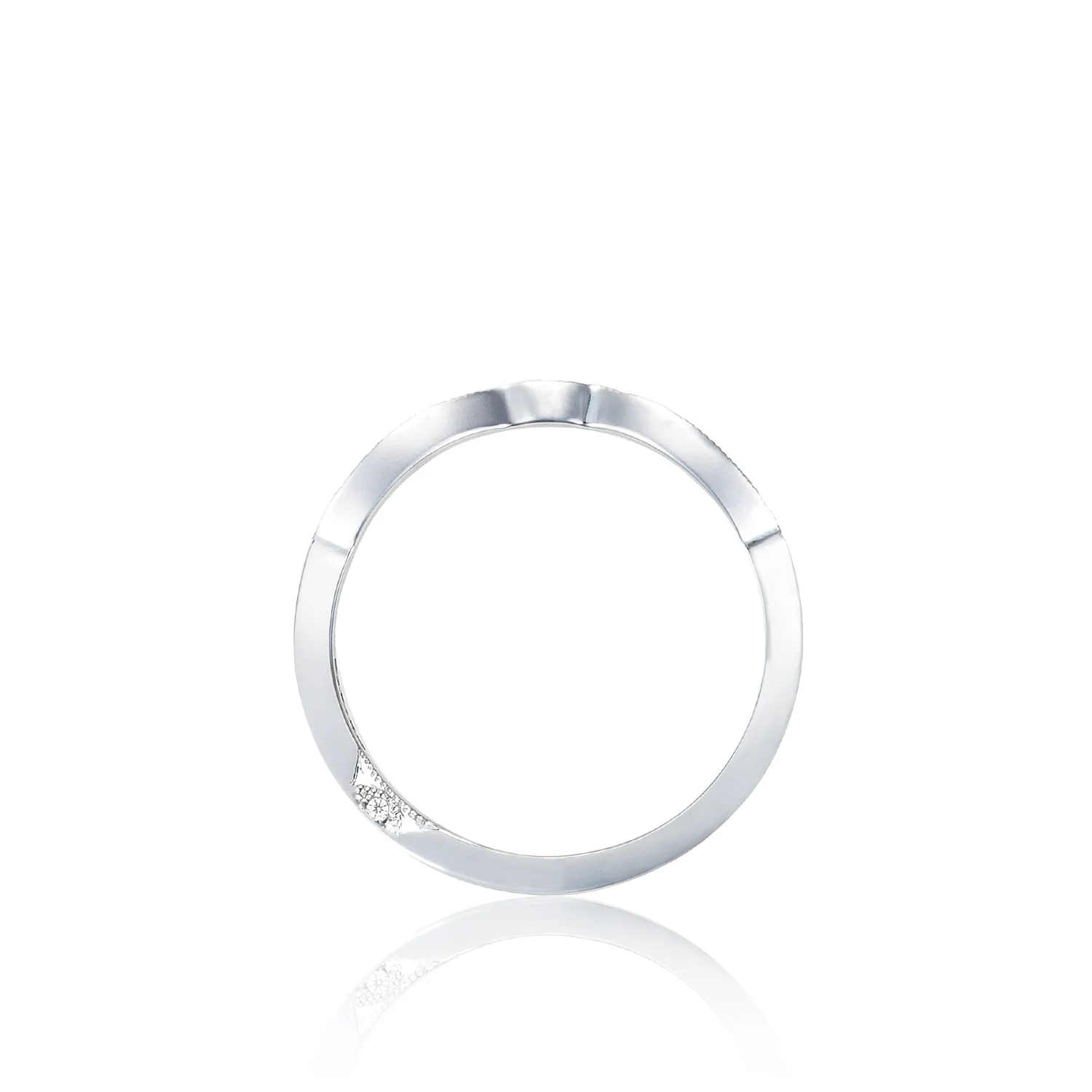 Tacori 18k White Gold Ribbon Diamond Wedding Band (0.1 CTW) - Image 2